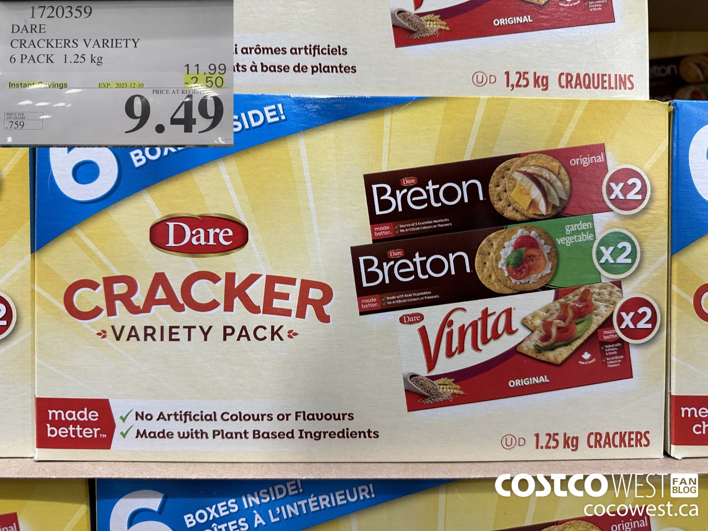 1720359 DARE CRACKERS VARIETY 6 PACK 1.25 KG ($2.50 INSTANT SAVINGS EXPIRES ON 2023-12-10) $9.49