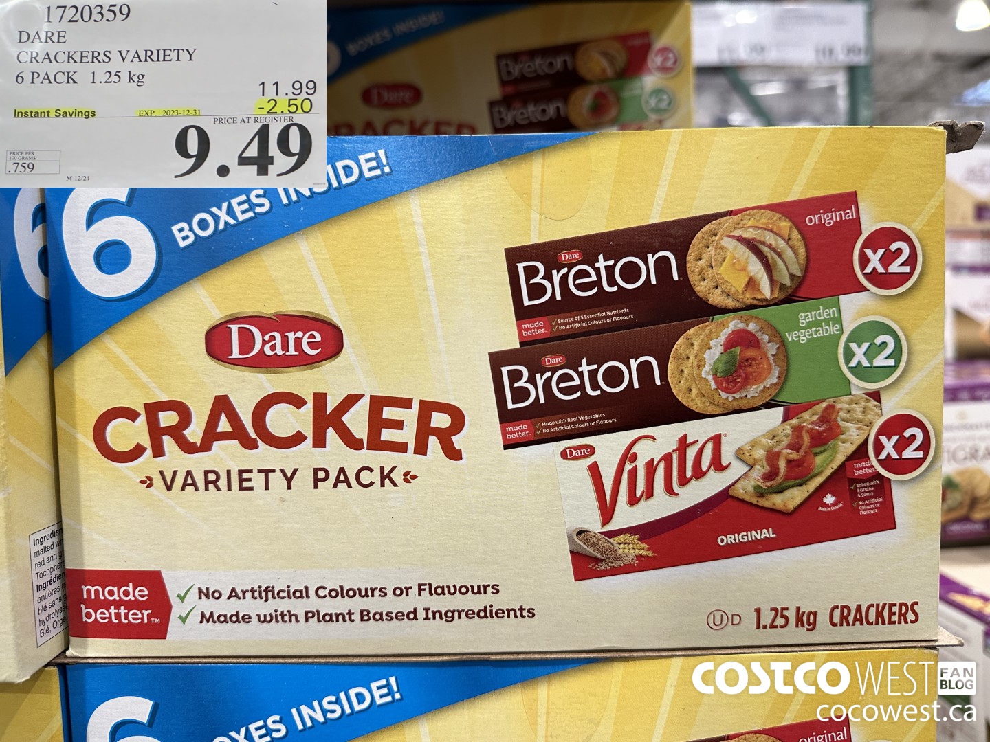 1720359 DARE CRACKERS VARIETY 6 PACK 1.25 KG ($2.50 INSTANT SAVINGS EXPIRES ON 2023-12-31) $9.49