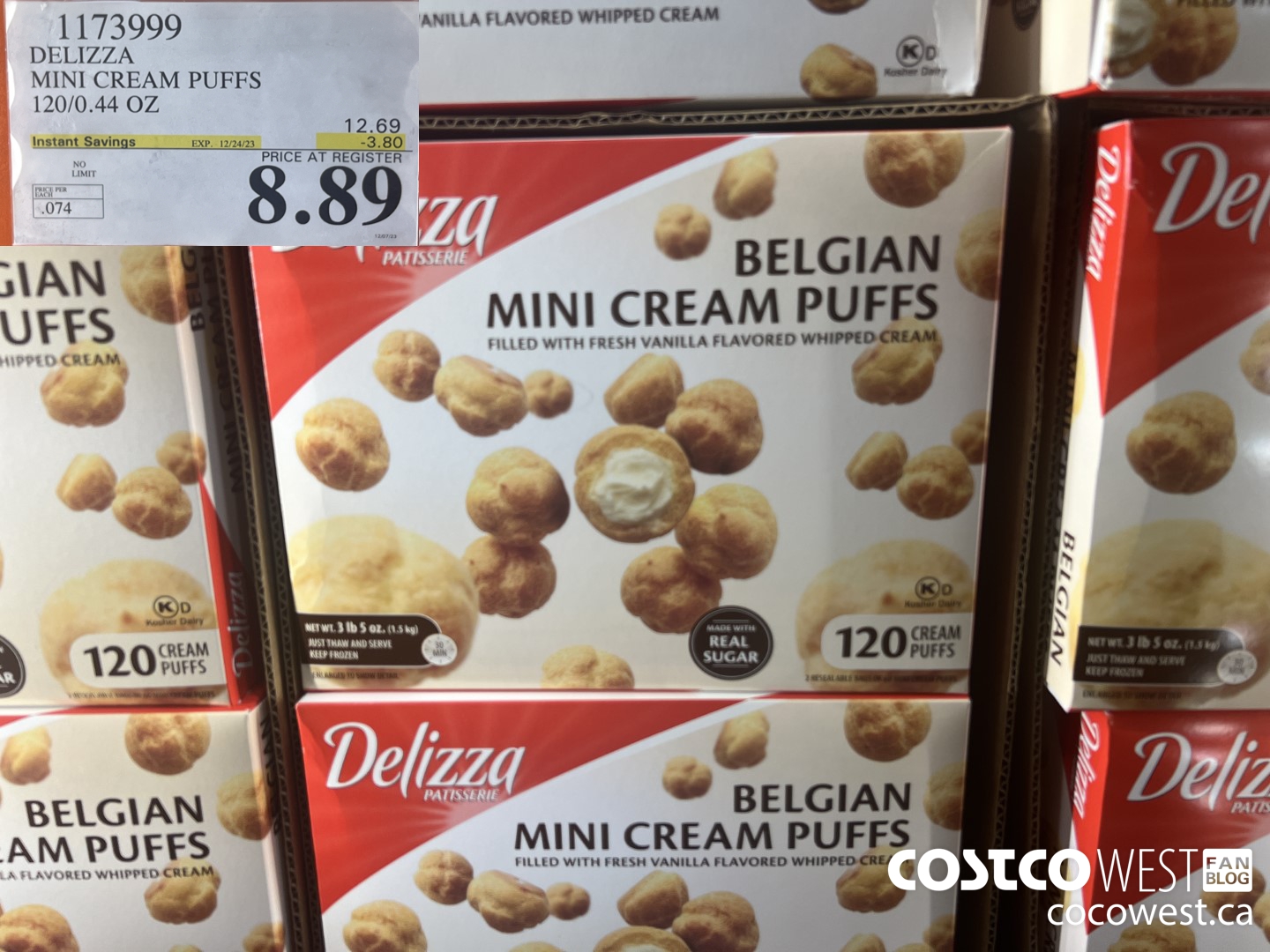 1173999 DELIZZA MINI CREAM PUFFS 120/044. OZ ($3.80 INSTANT SAVINGS EXPIRES ON 2023-12-24) $8.89