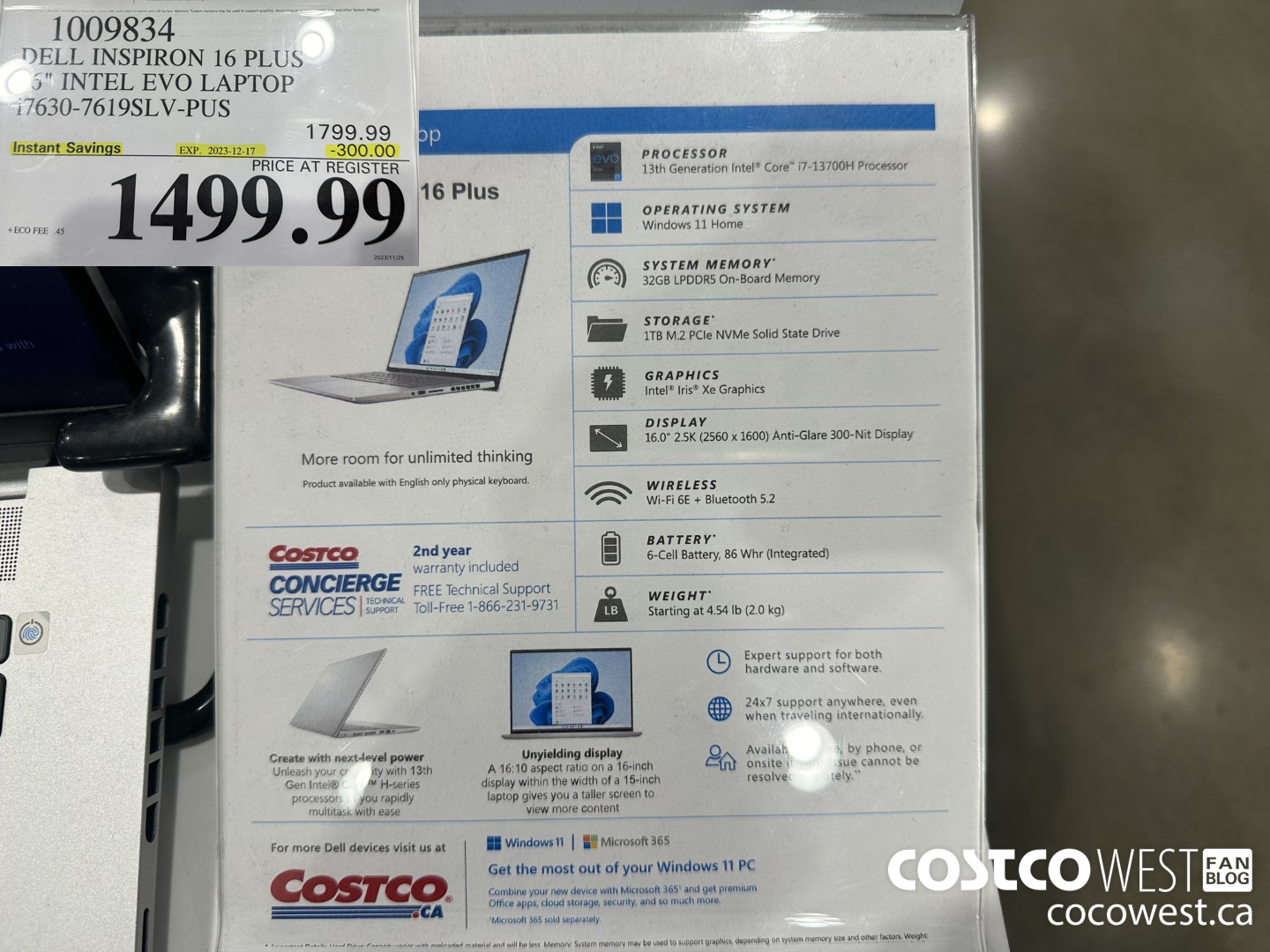 1009834 DELL INSPIRON 16 PLUS 16