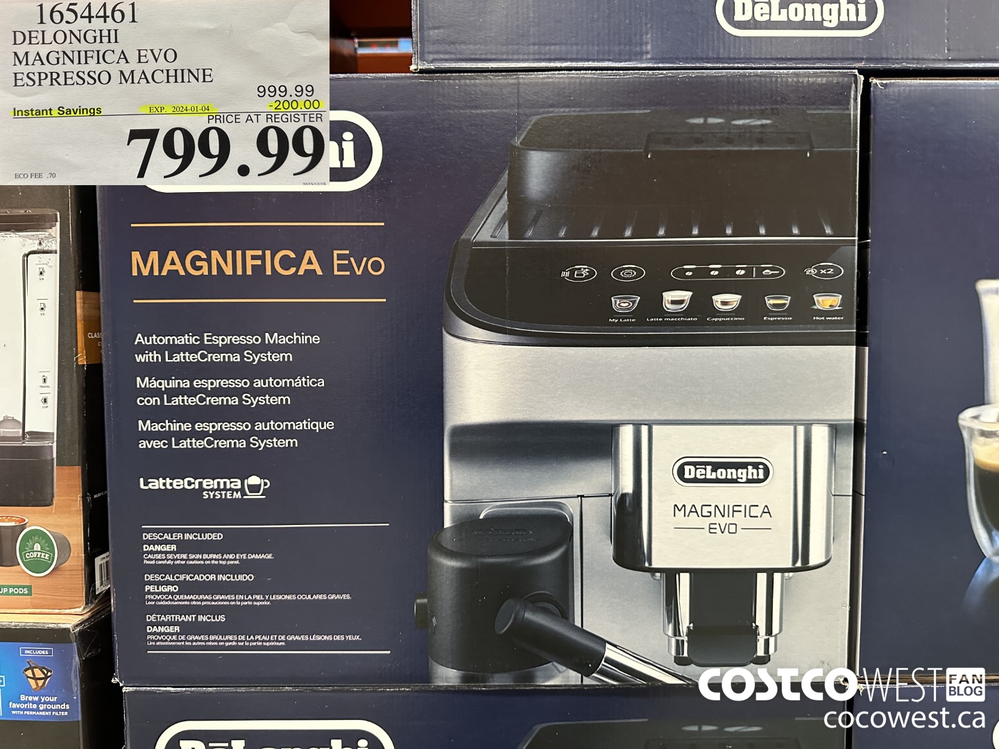 1654461 DELONGHI ESPRESSO MAGNIFICA EVO FULLY AUTO ECAM29063SB ($200.00 INSTANT SAVINGS EXPIRES ON 2024-01-04) $799.99