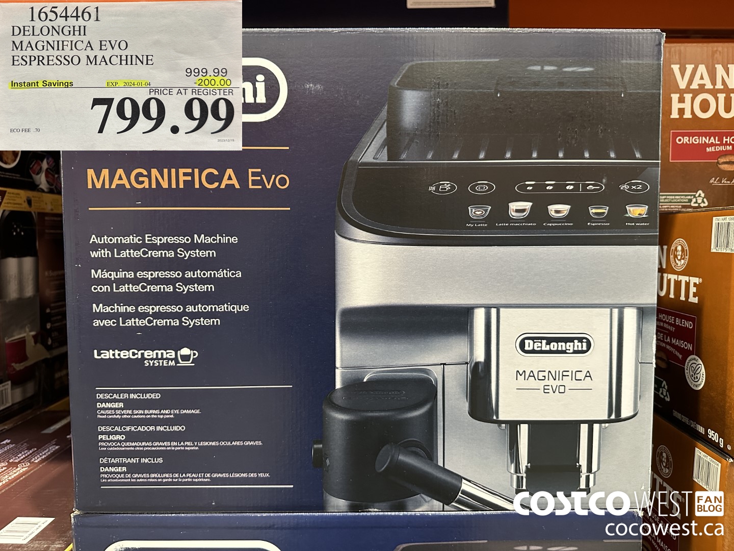 1654461 DELONGHI ESPRESSO MAGNIFICA EVO FULLY AUTO ECAM29063SB ($200.00 INSTANT SAVINGS EXPIRES ON 2024-01-04) $799.99