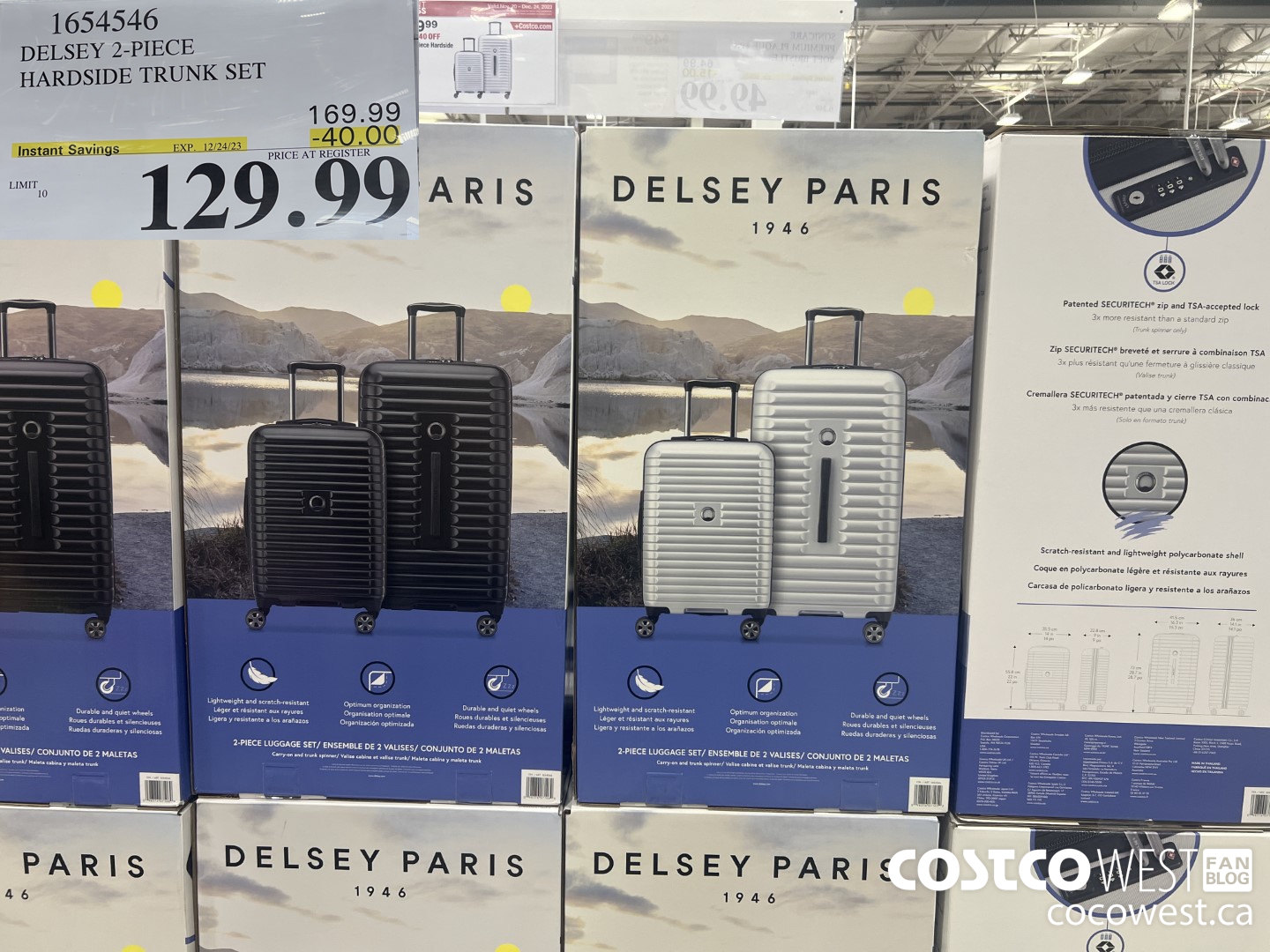 1654546 DELSEY 2-PIECE HARDSIDE TRUNK SET ($40.00 INSTANT SAVINGS EXPIRES ON 2023-12-24) $129.99