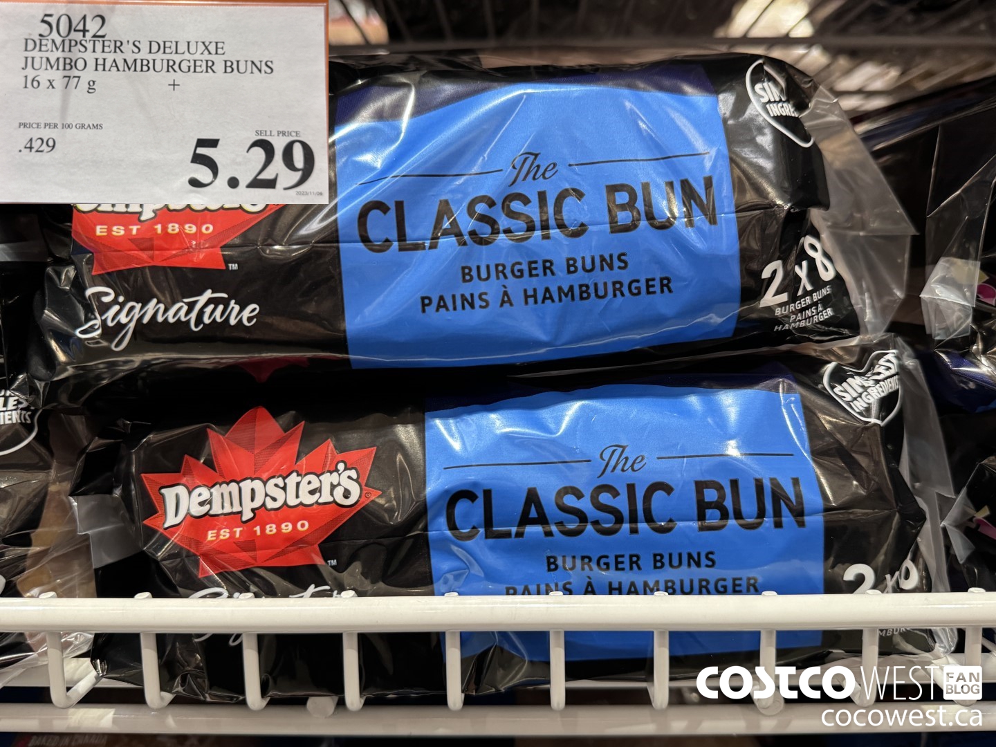 5042 DEMPSTER'S DELUXE JUMBO HAMBURGER BUNS 16 X 77 G $5.29