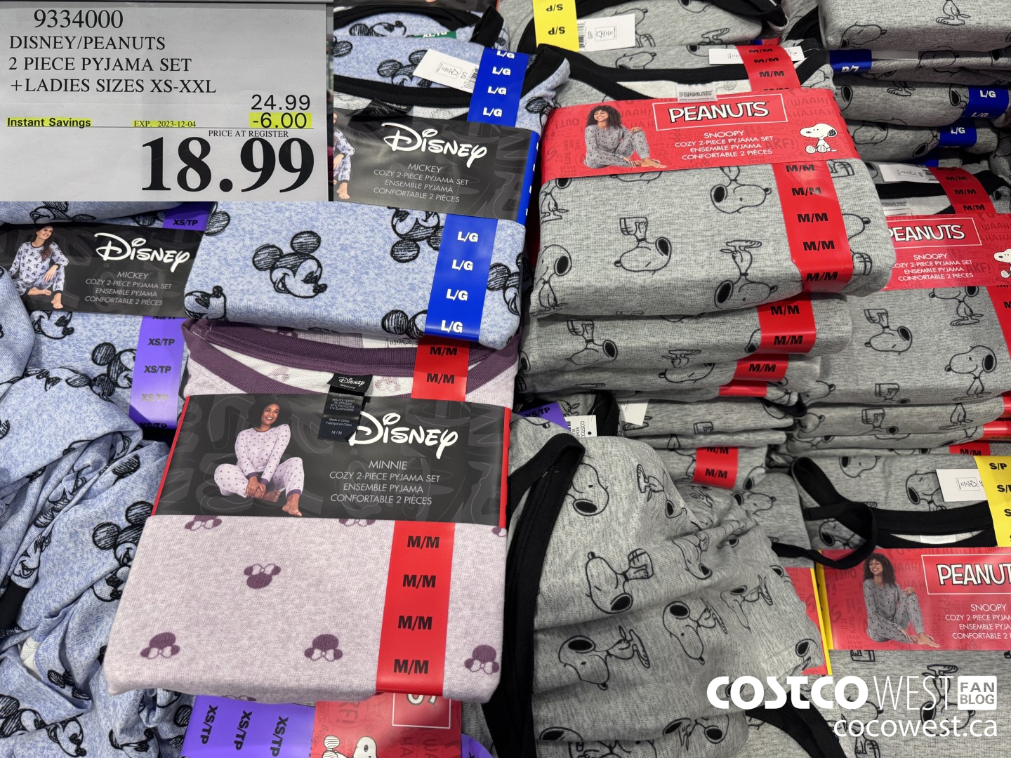 9334000 DISNEY/PEANUTS 2 PIECE PYJAMA SET LADIES SIZES XS-XXL ($6.00 INSTANT SAVINGS EXPIRES ON 2023-12-04) $18.99