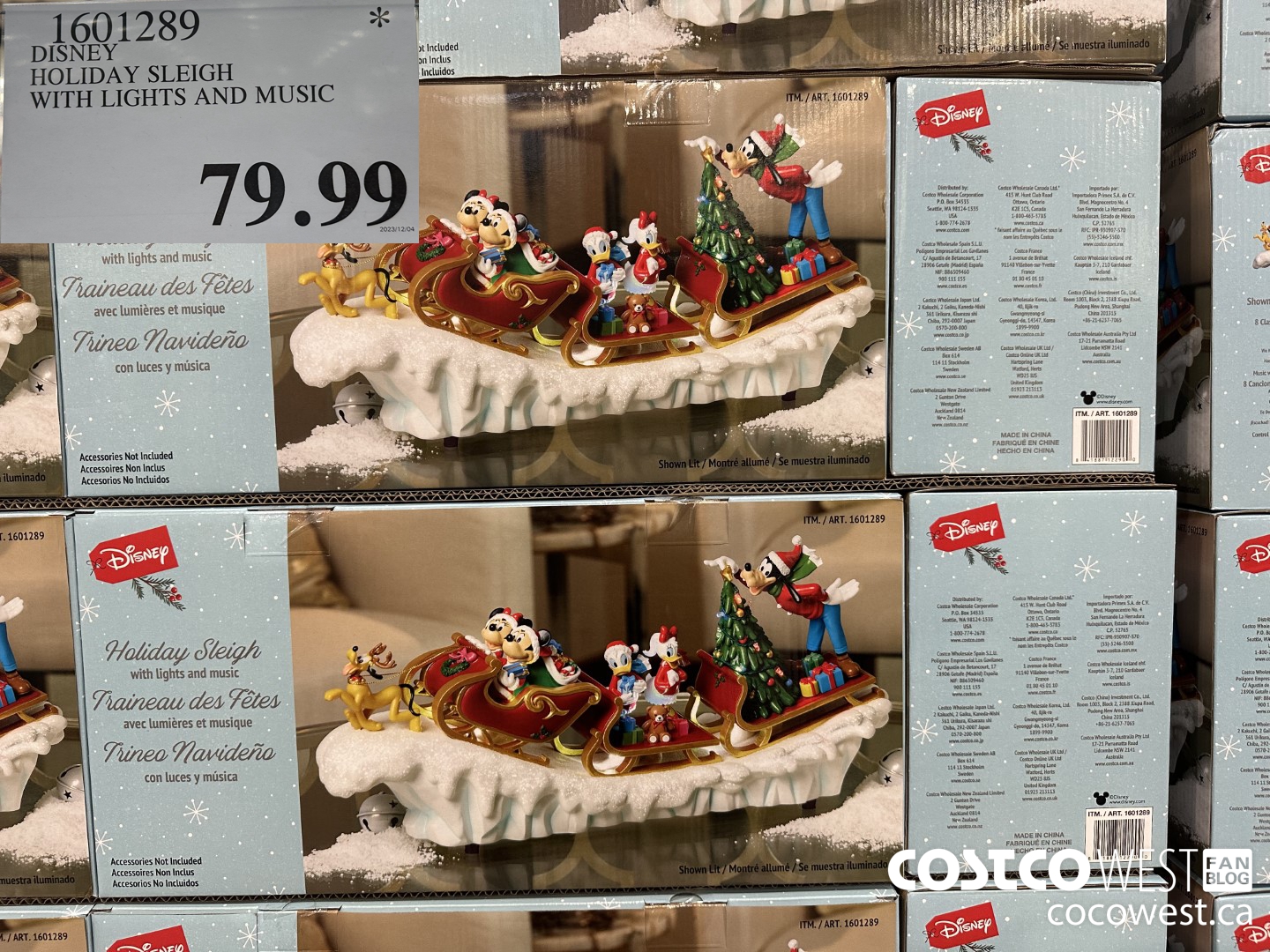 1601289 DISNEY HOLIDAY SLEIGH WITH LIGHTS AND MUSIC $79.99