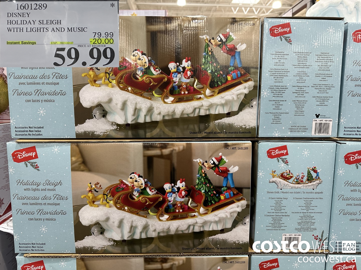 1601289 DISNEY HOLIDAY SLEIGH WITH LIGHTS AND MUSIC ($20.00 INSTANT SAVINGS EXPIRES ON 2023-12-17) $59.99