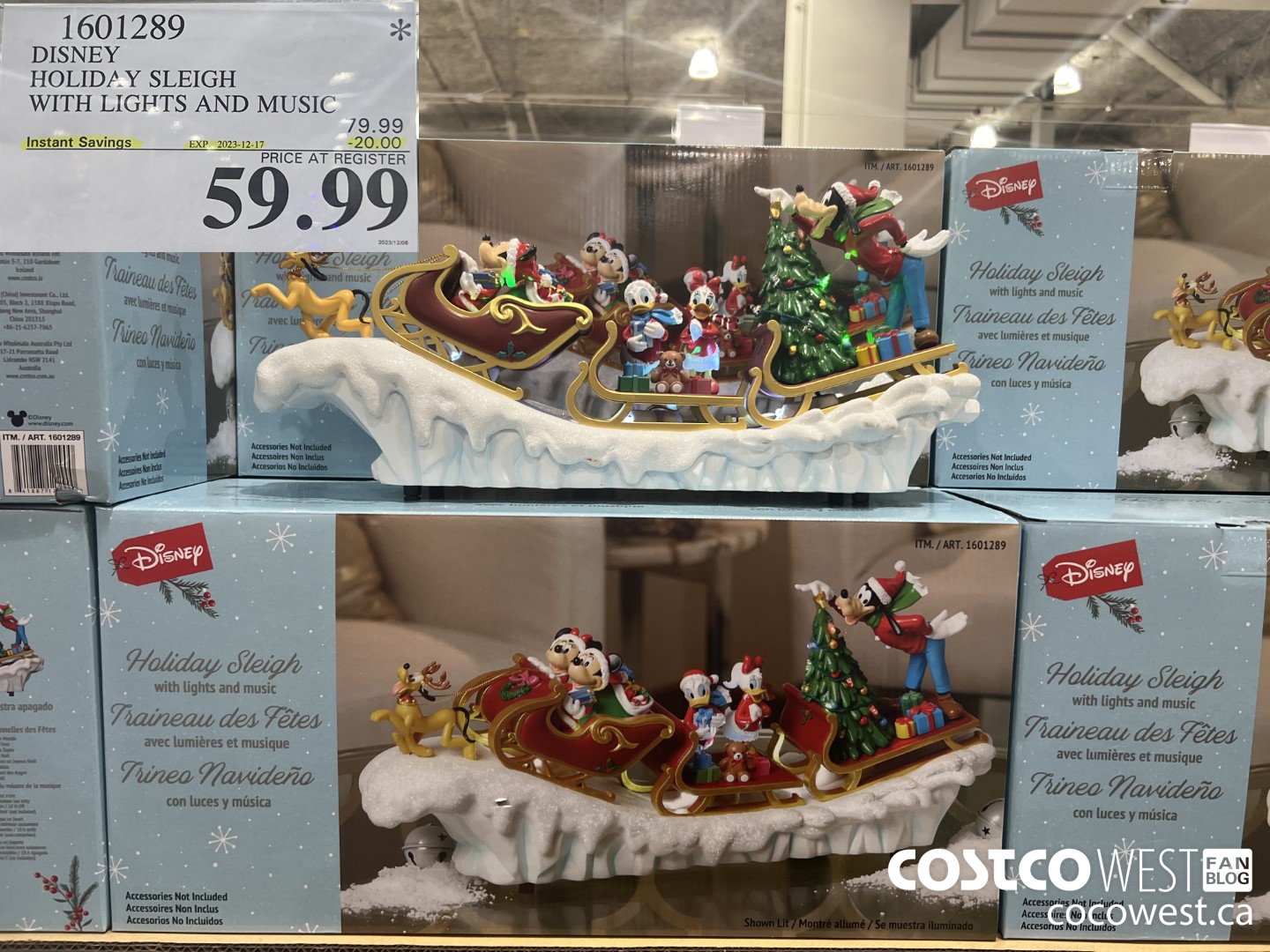 1601289 DISNEY HOLIDAY SLEIGH WITH LIGHTS AND MUSIC ($20.00 INSTANT SAVINGS EXPIRES ON 2023-12-17) $59.99