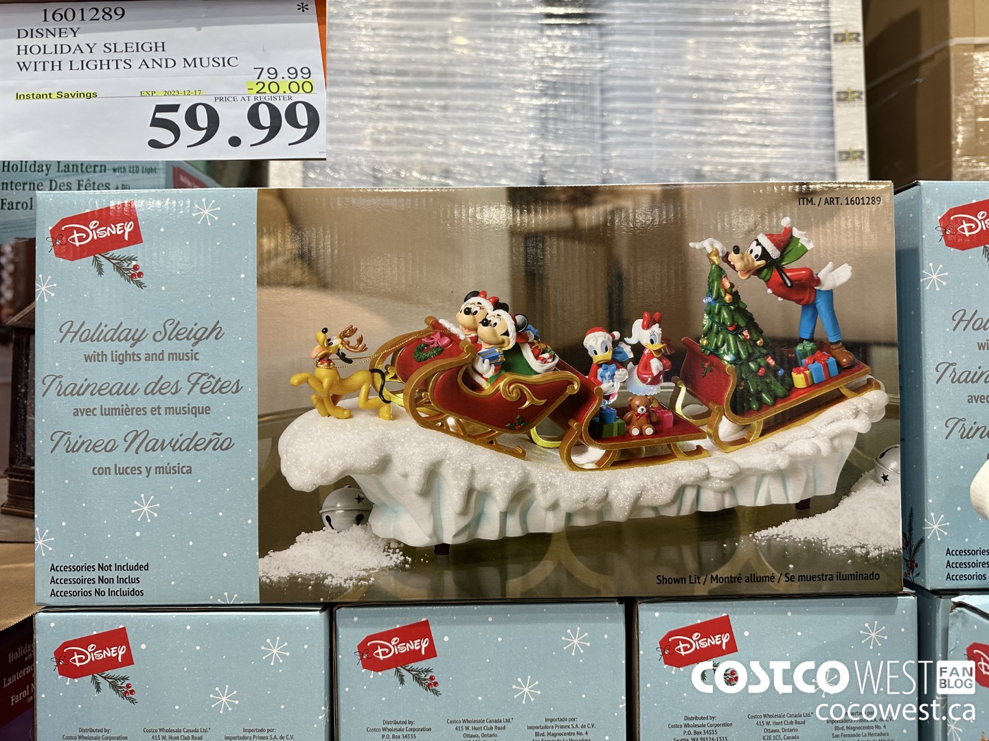 1601289 DISNEY HOLIDAY SLEIGH WITH LIGHTS AND MUSIC ($20.00 INSTANT SAVINGS EXPIRES ON 2023-12-17) $59.99