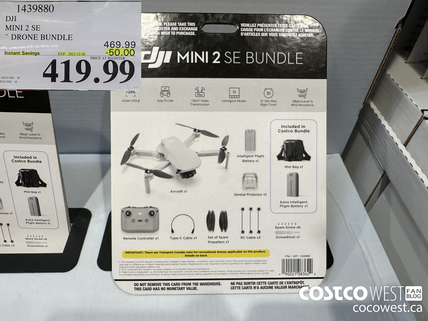 1439880 DJI MINI 2 SE DRONE BUNDLE ($50.00 INSTANT SAVINGS EXPIRES ON 2023-12-26) $419.99
