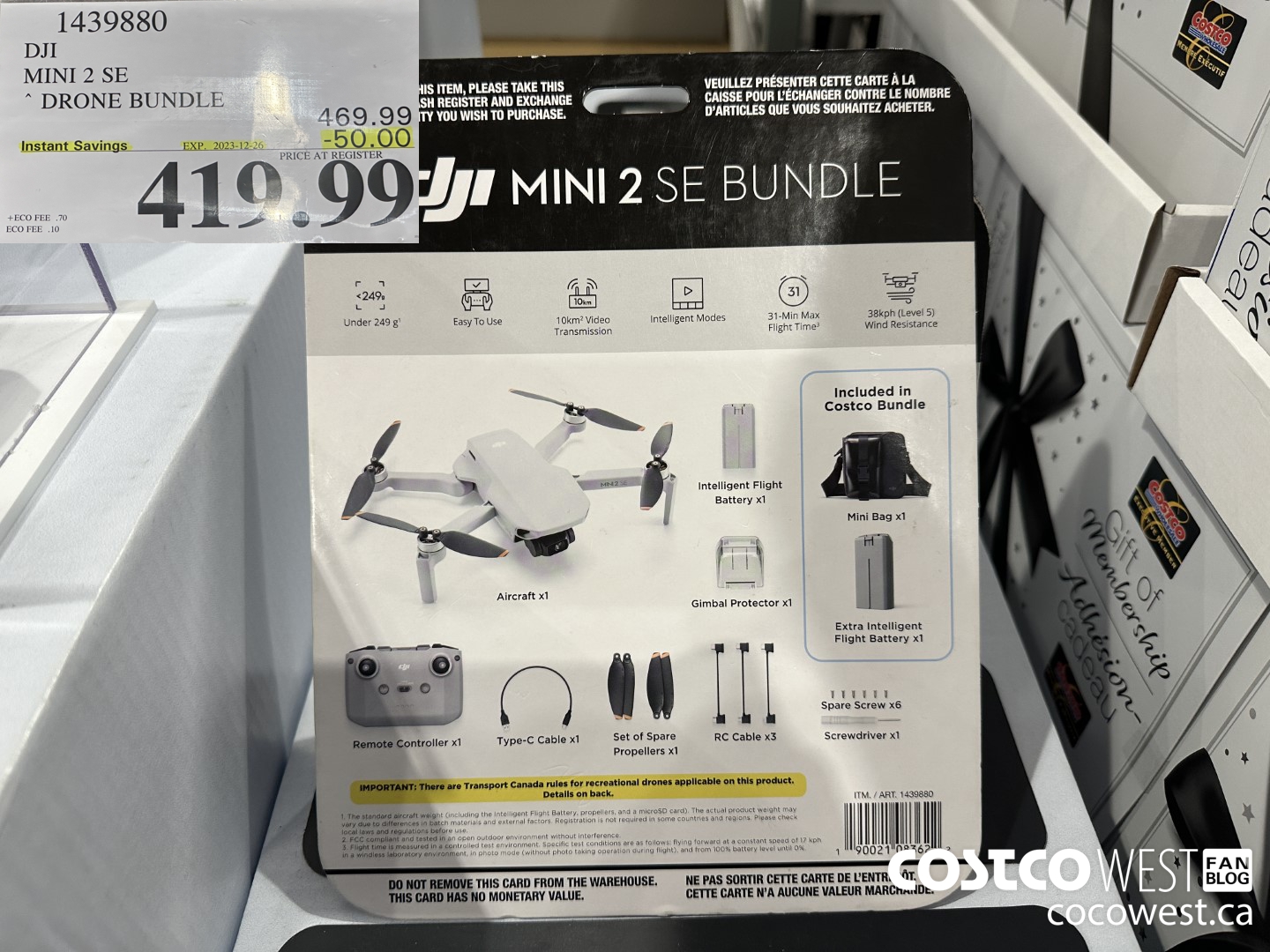 1439880 DJI MINI 2 SE DRONE BUNDLE ($50.00 INSTANT SAVINGS EXPIRES ON 2023-12-26) $419.99
