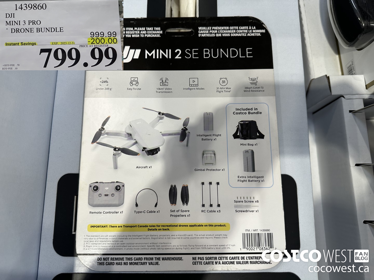 1439860 DJI MINI 3 PRO DRONE BUNDLE ($200.00 INSTANT SAVINGS EXPIRES ON 2023-12-31) $799.99