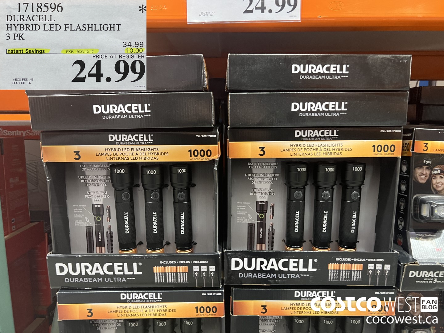 1718596 DURACELL HYBRID LED FLASHLIGHT 3 PK ($10.00 INSTANT SAVINGS EXPIRES ON 2023-12-17) $24.99