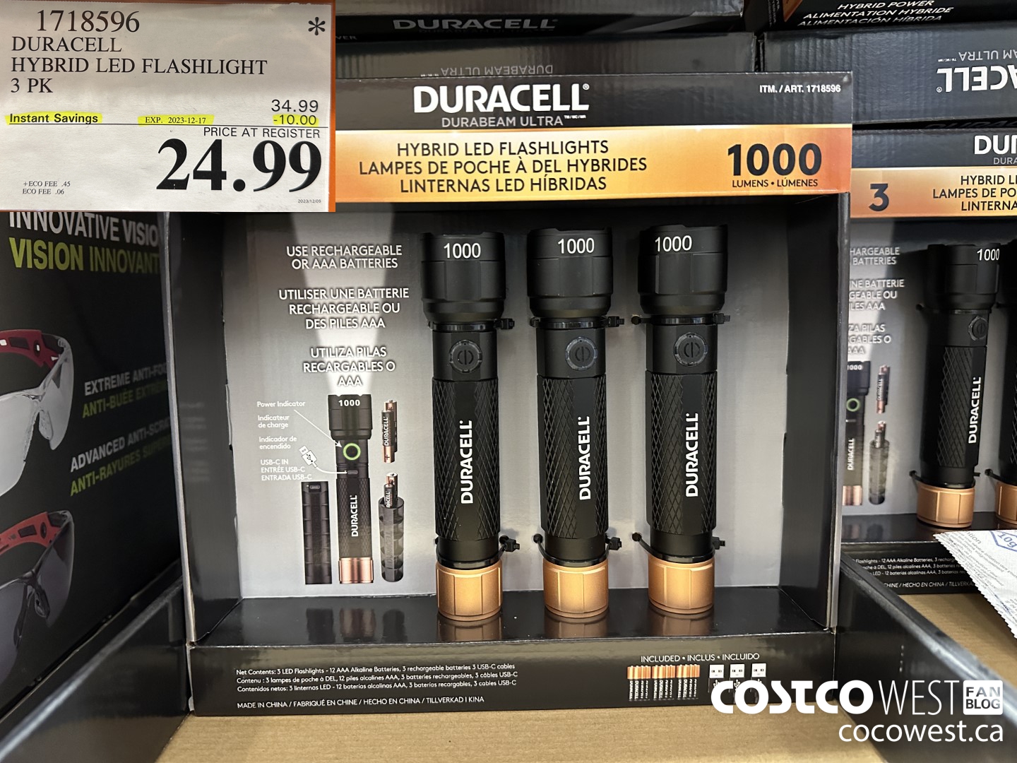 1718596 DURACELL HYBRID LED FLASHLIGHT 3 PK ($10.00 INSTANT SAVINGS EXPIRES ON 2023-12-17) $24.99