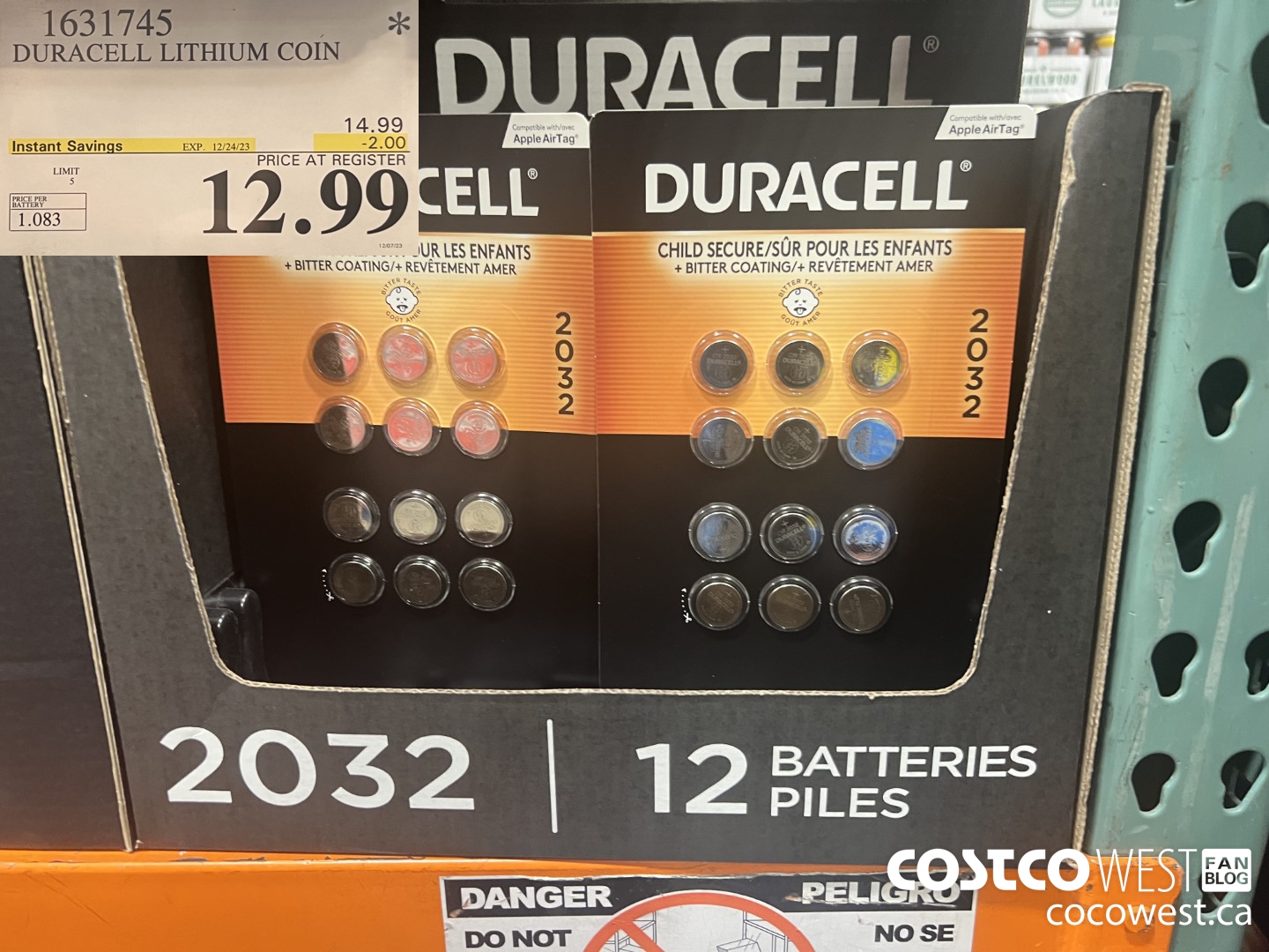 1631745 DURACELL LITHIUM COIN ($2.00 INSTANT SAVINGS EXPIRES ON 2023-12-24) $12.99