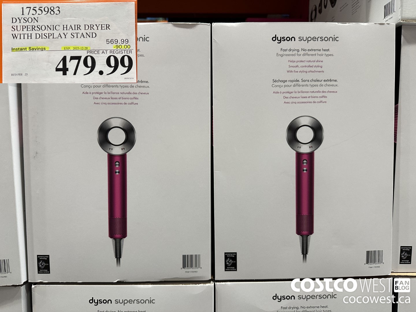 1755983 DYSON SUPERSONIC HAIR DRYER WITH DISPLAY STAND ($90.00 INSTANT SAVINGS EXPIRES ON 2023-12-28) $479.99