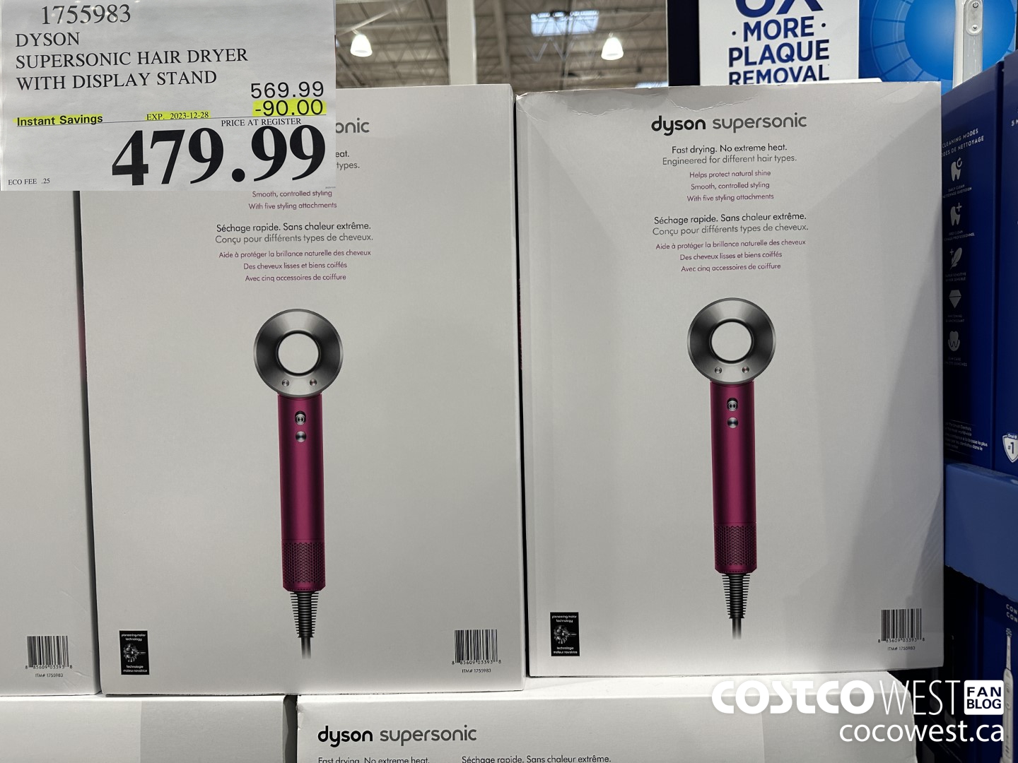 1755983 DYSON SUPERSONIC HAIR DRYER WITH DISPLAY STAND ($90.00 INSTANT SAVINGS EXPIRES ON 2023-12-28) $479.99