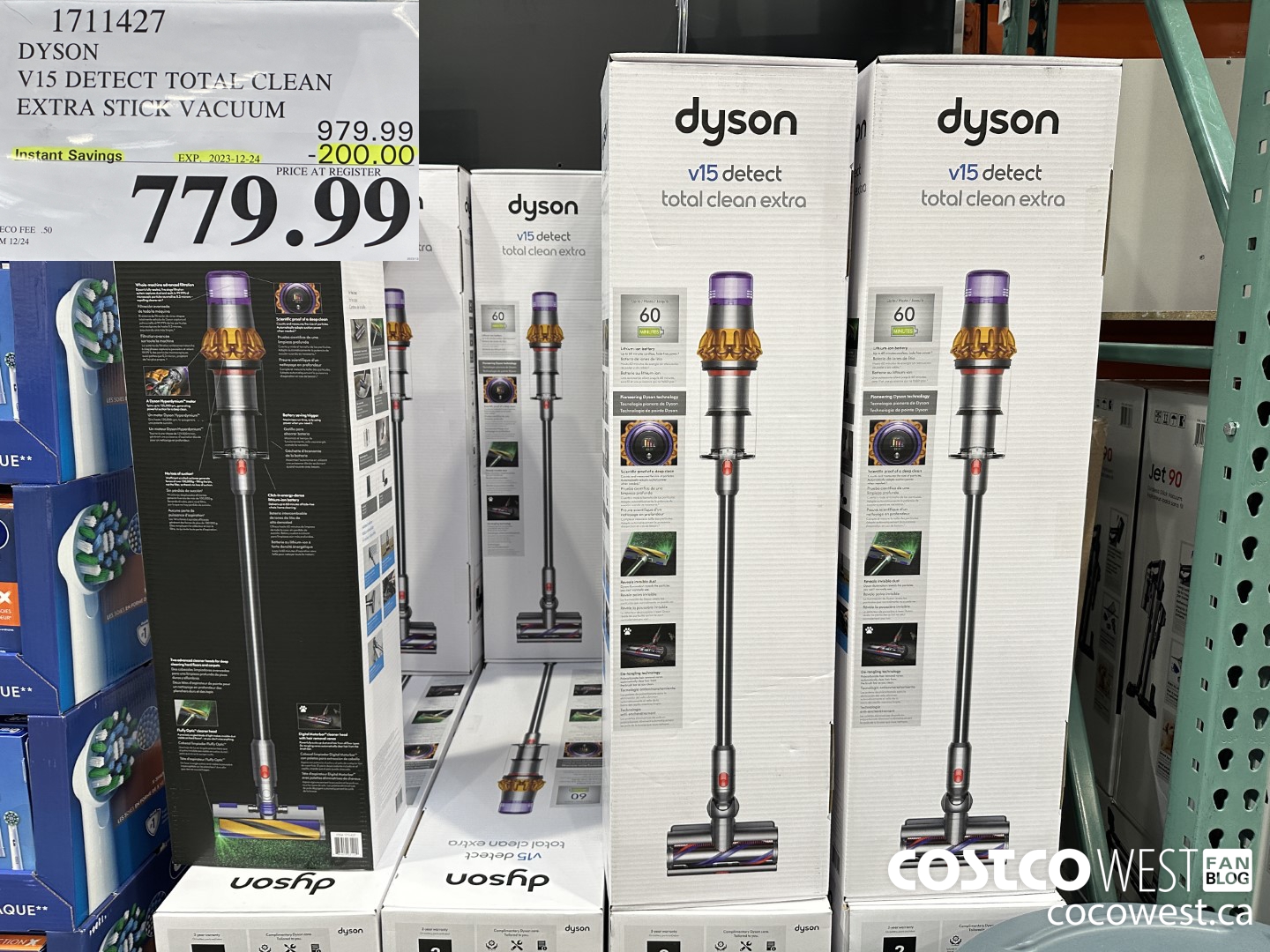 1711427 DYSON V15 DETECT TOTAL CLEAN CORDLESS STICK VACUUM ($200.00 INSTANT SAVINGS EXPIRES ON 2023-12-24) $779.99