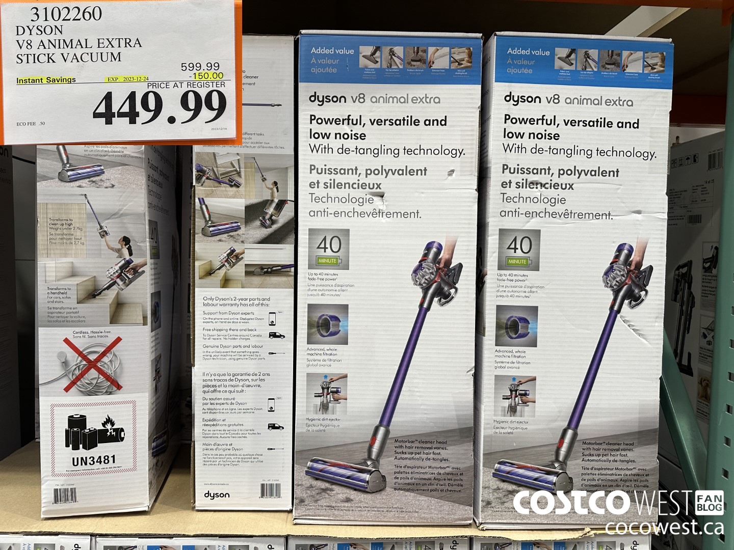 3102260 DYSON V8 ANIMAL EXTRA CORD-FREE VACUUM ($150.00 INSTANT SAVINGS EXPIRES ON 2023-12-24) $449.99