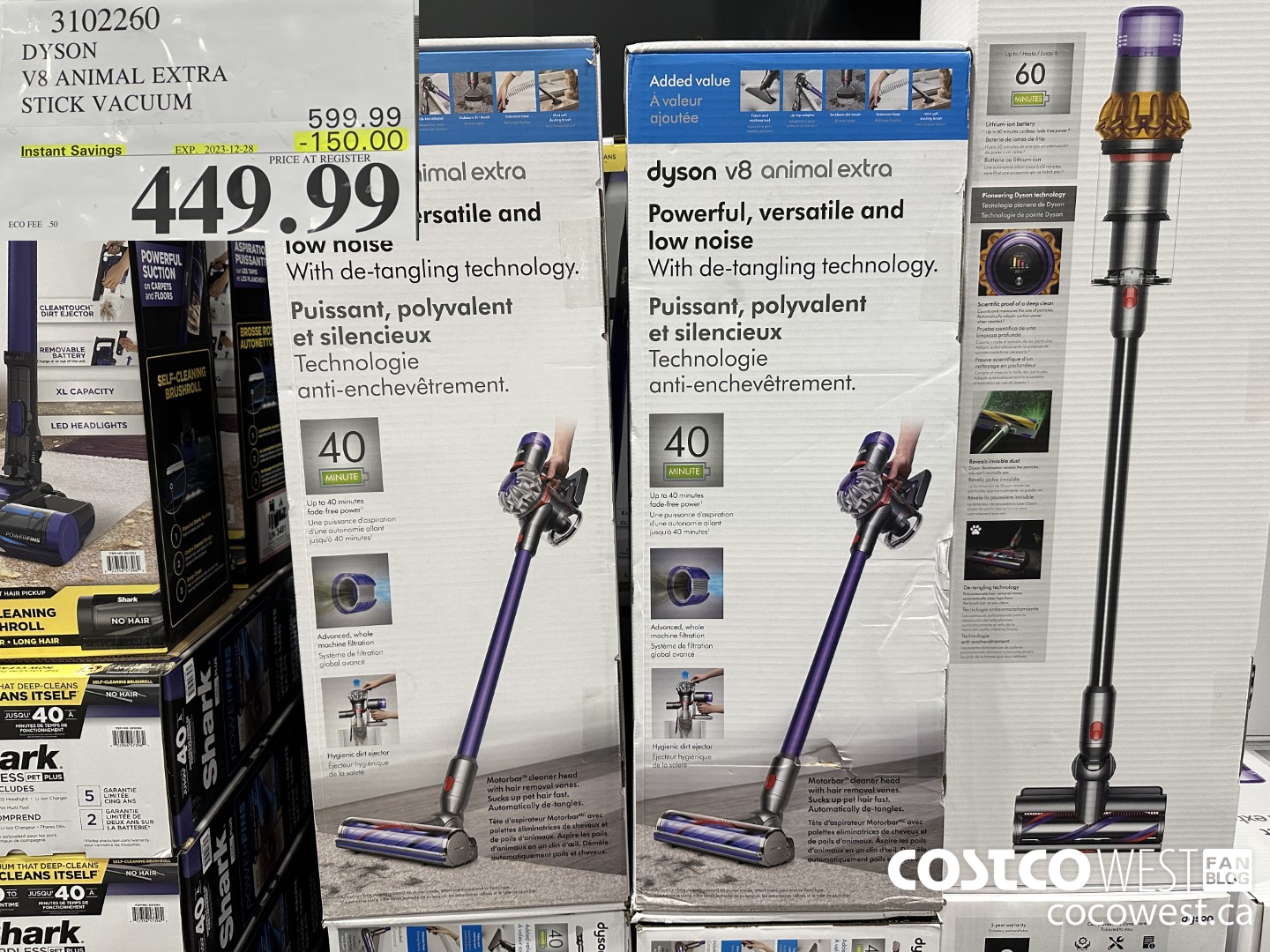 3102260 DYSON V8 ANIMAL EXTRA CORD-FREE VACUUM ($150.00 INSTANT SAVINGS EXPIRES ON 2023-12-28) $449.99