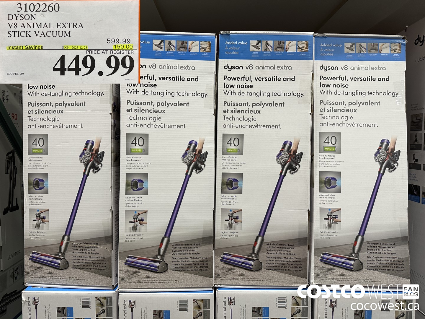 3102260 DYSON V8 ANIMAL EXTRA CORD-FREE VACUUM ($150.00 INSTANT SAVINGS EXPIRES ON 2023-12-28) $449.99