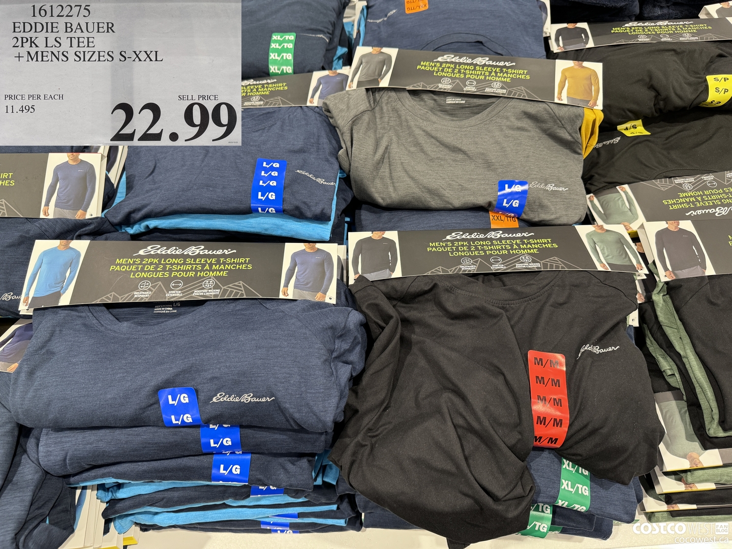 1612275 EDDIE BAUER 2PK LS TEE MENS SIZES S-XXL $22.99