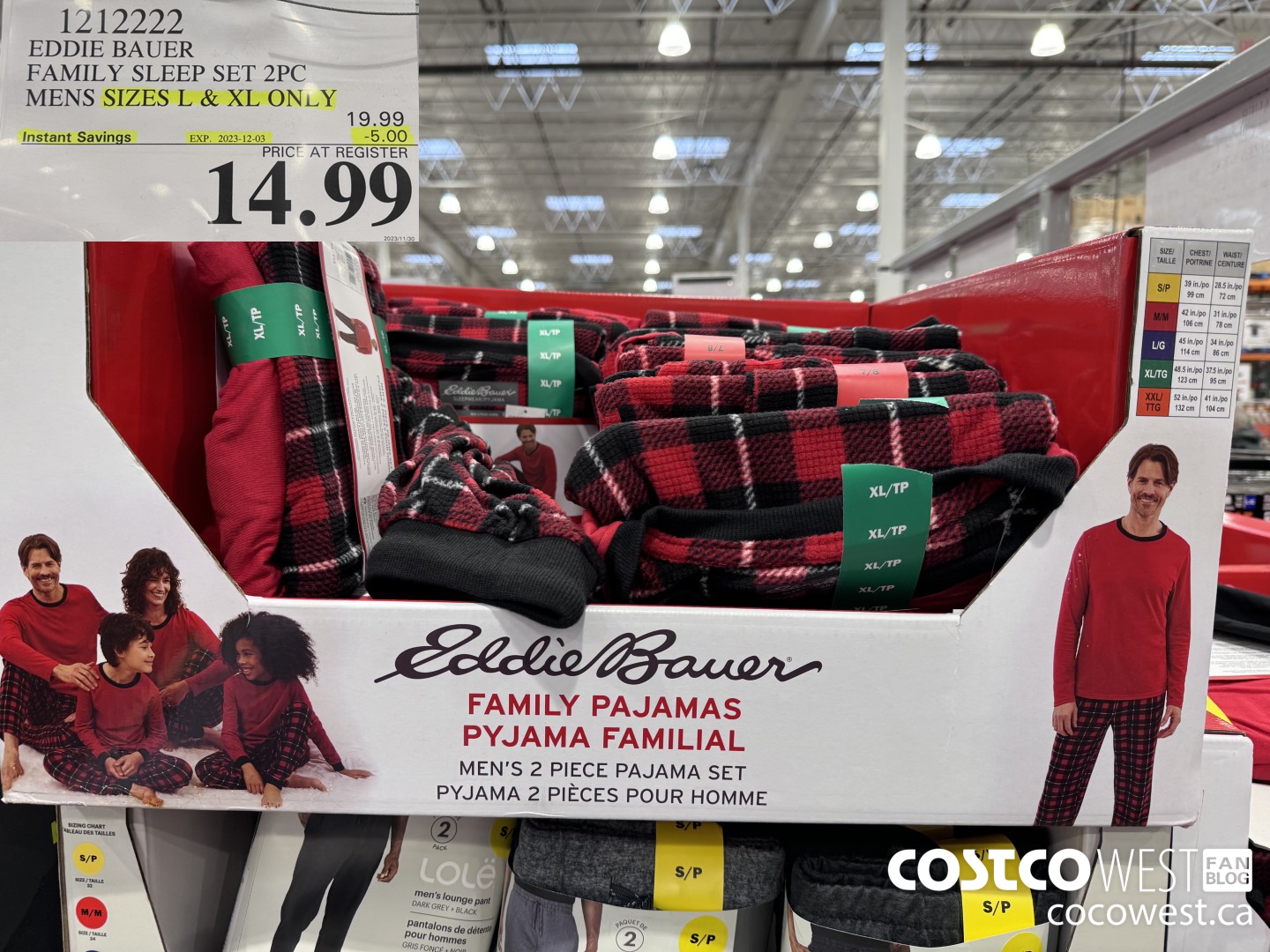 1212222 EDDIE BAUER FAMILY SLEEP SET 2PC MENS SIZES L & XL ONLY ($5.00 INSTANT SAVINGS EXPIRES ON 2023-12-03) $14.99