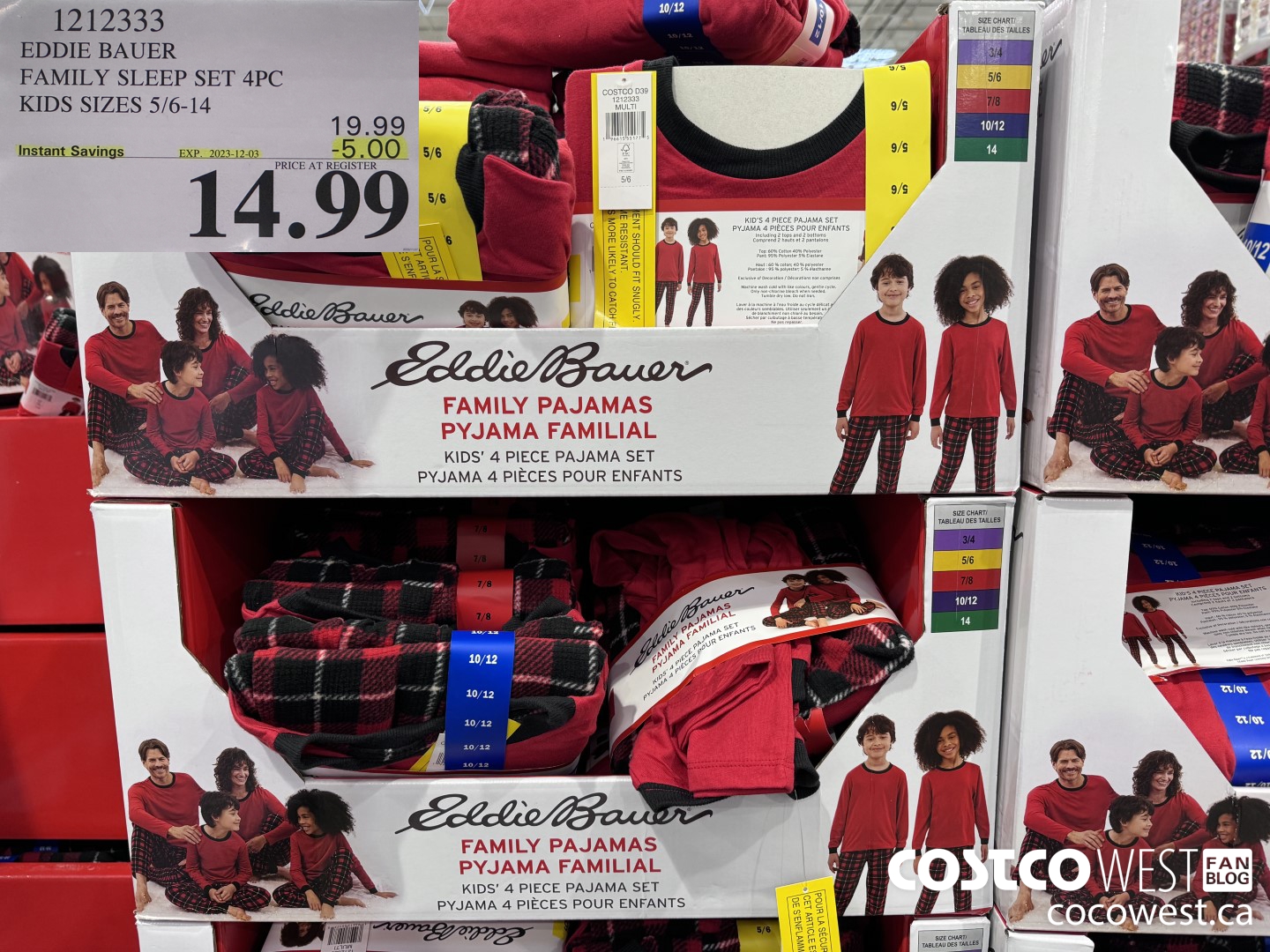 1212333 EDDIE BAUER FAMILY SLEEP SET 4PC KIDS SIZES 3/4-14 ($5.00 INSTANT SAVINGS EXPIRES ON 2023-12-03) $14.99