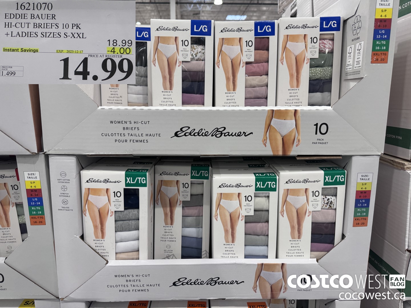 1621070 EDDIE BAUER HI-CUT BRIEF 10PK LADIES SIZES S-XXL ($4.00 INSTANT SAVINGS EXPIRES ON 2023-12-17) $14.99