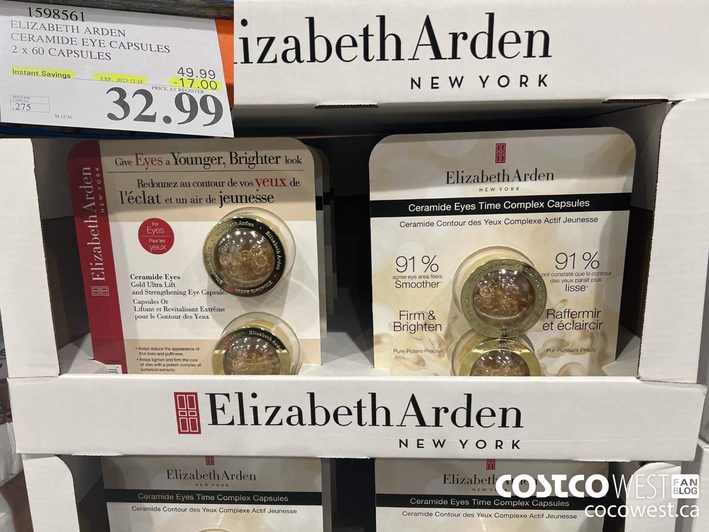 1598561 ELIZABETH ARDEN CERAMIDE EYE CAPSULES 2 X 60 CAPSULES ($17.00 INSTANT SAVINGS EXPIRES ON 2023-12-24) $32.99