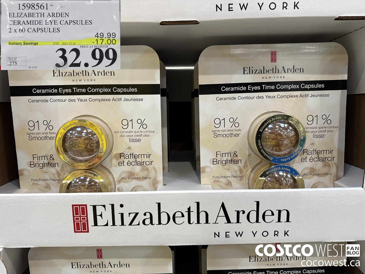 1598561 ELIZABETH ARDEN CERAMIDE EYE CAPSULES 2 X 60 CAPSULES ($17.00 INSTANT SAVINGS EXPIRES ON 2023-12-24) $32.99
