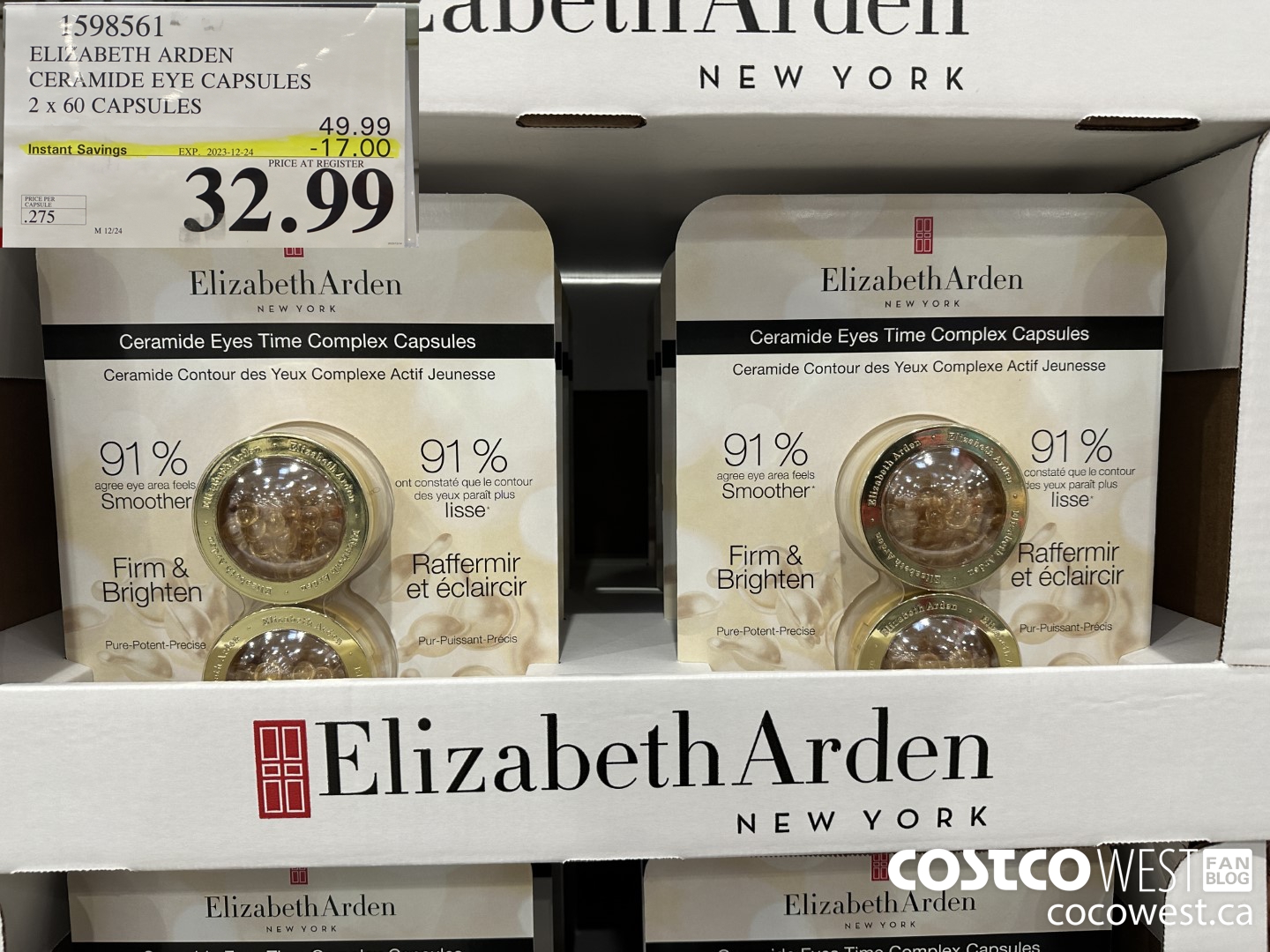 1598561 ELIZABETH ARDEN CERAMIDE EYE CAPSULES 2 X 60 CAPSULES ($17.00 INSTANT SAVINGS EXPIRES ON 2023-12-24) $32.99
