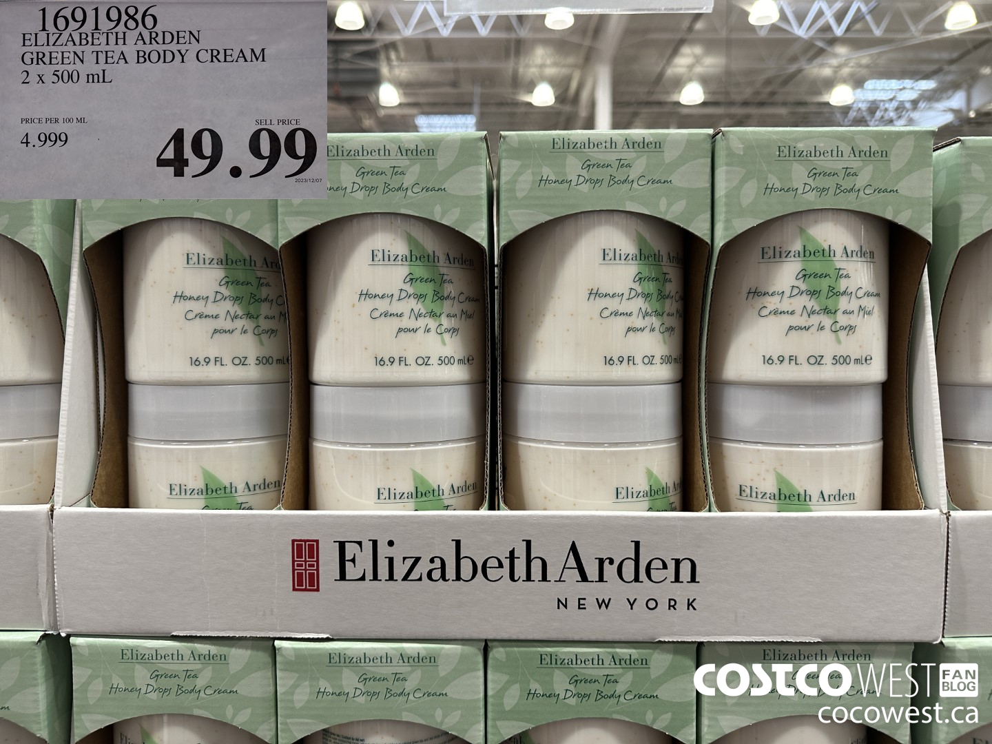 1691986 ELIZABETH ARDEN GREEN TEA BODY CREAM 2 X 500 ML $49.99
