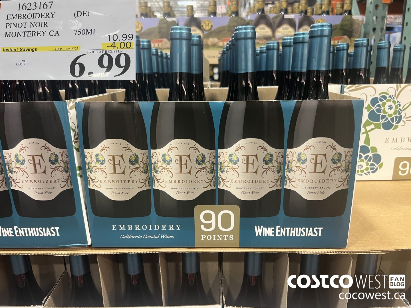 1623167 EMBROIDERY (DE) PINOT NOIR MONTEREY CA 750ML ($4.00 INSTANT SAVINGS EXPIRES ON 2023-12-15) $6.99