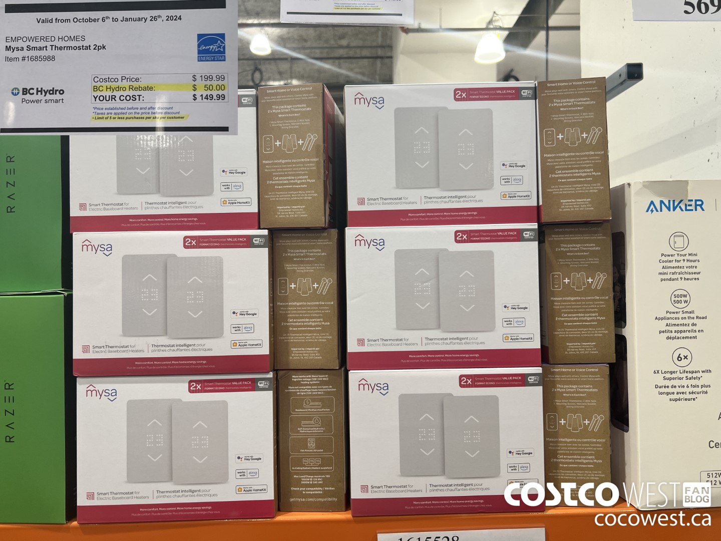 1685988 EMPOWERED HOMES MYSA SMART THERMOSTAT 2-PACK ($50.00 INSTANT SAVINGS EXPIRES ON 2024-01-26) $149.99