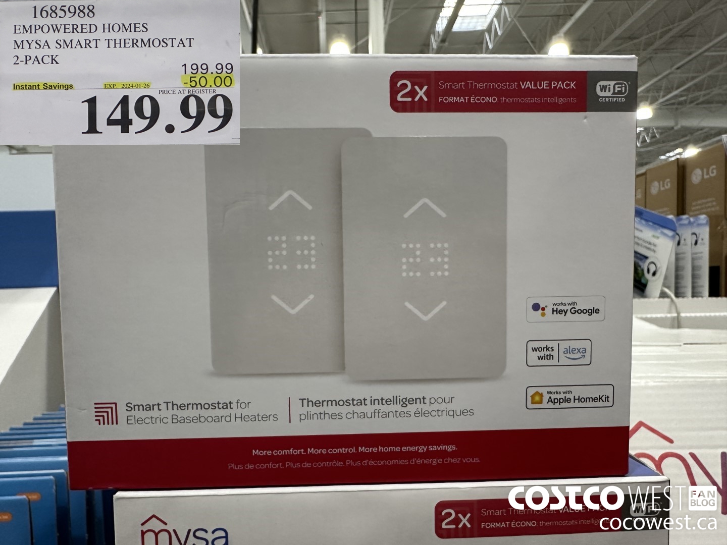 1685988 EMPOWERED HOMES MYSA SMART THERMOSTAT 2-PACK ($50.00 INSTANT SAVINGS EXPIRES ON 2024-01-26) $149.99