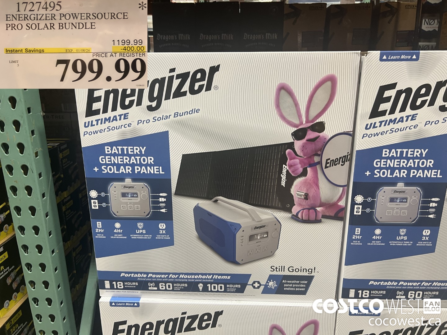 1727495 ENERGIZER POWERSOURCE PRO SOLAR BUNDLE ($400.00 INSTANT SAVINGS EXPIRES ON 2024-01-08) $799.99
