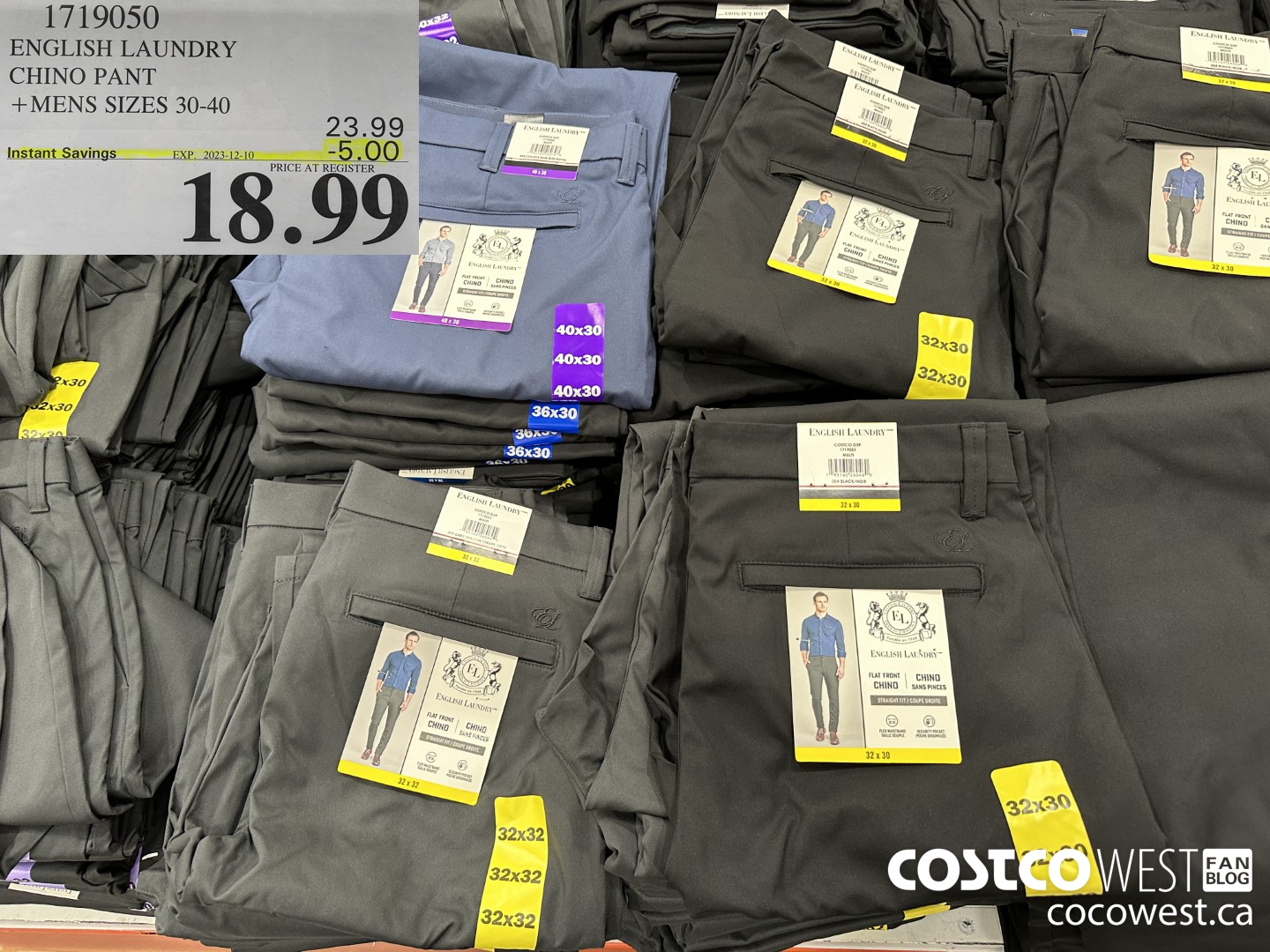 1719050 ENGLISH LAUNDRY CHINO PANT MENS SIZES 30-40 ($5.00 INSTANT SAVINGS EXPIRES ON 2023-12-10) $18.99