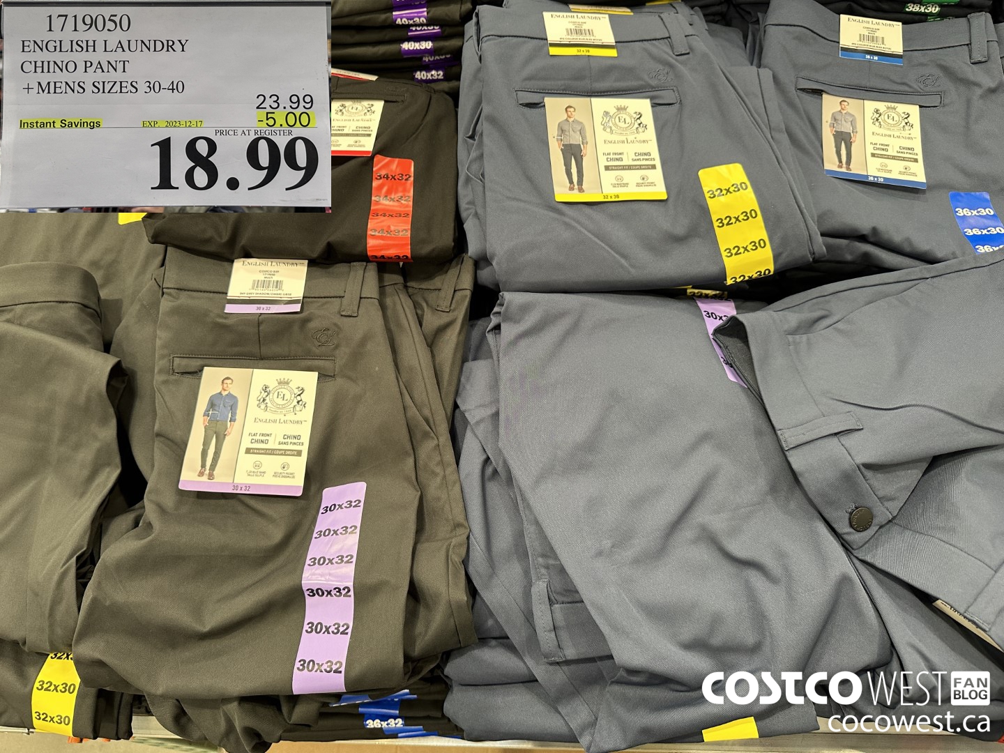 1719050 ENGLISH LAUNDRY CHINO PANT MENS SIZES 30-40 ($5.00 INSTANT SAVINGS EXPIRES ON 2023-12-17) $18.99
