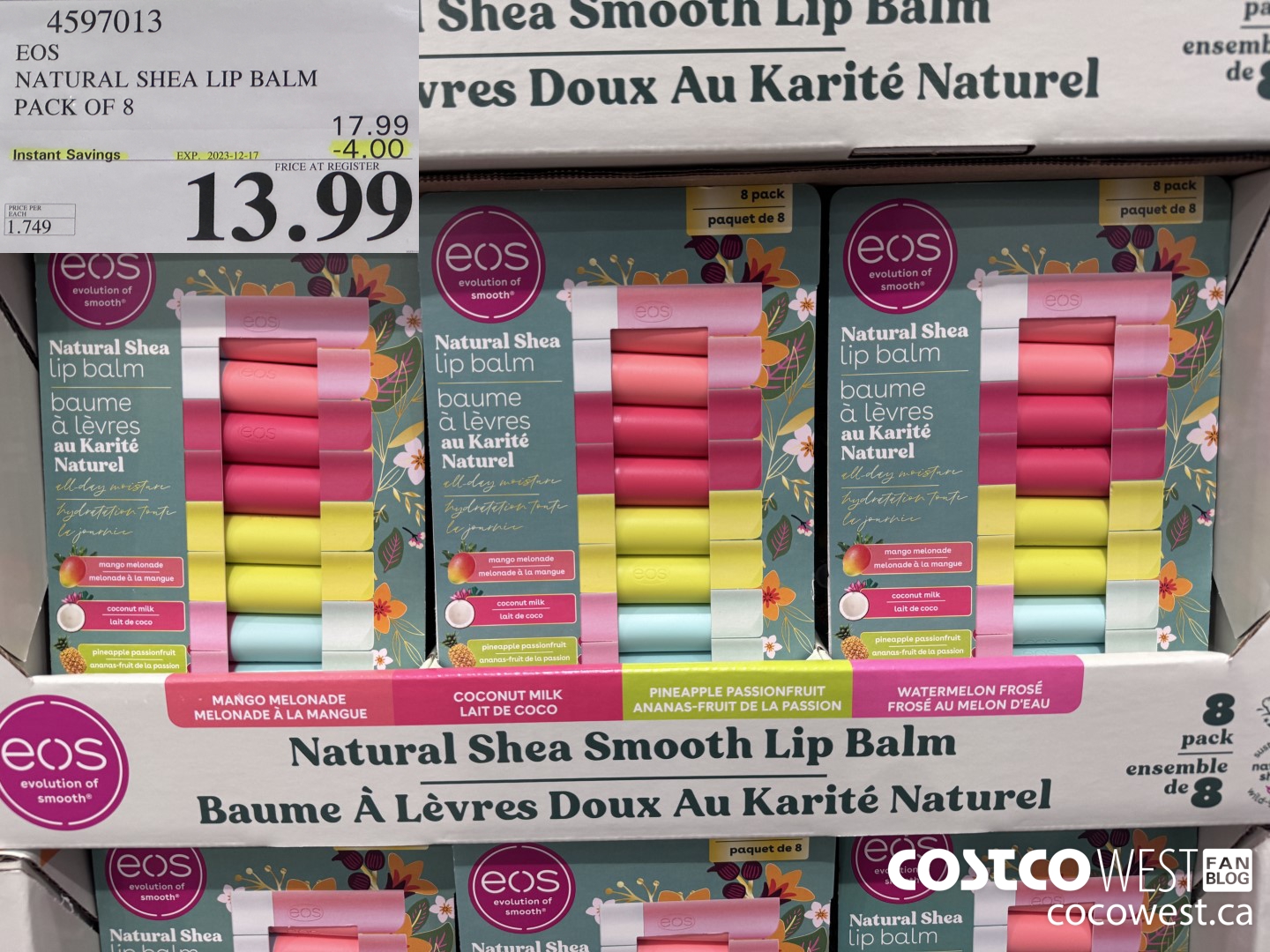 4597013 EOS NATURAL SHEA LIP BALM PACK OF 8 ($4.00 INSTANT SAVINGS EXPIRES ON 2023-12-17) $13.99