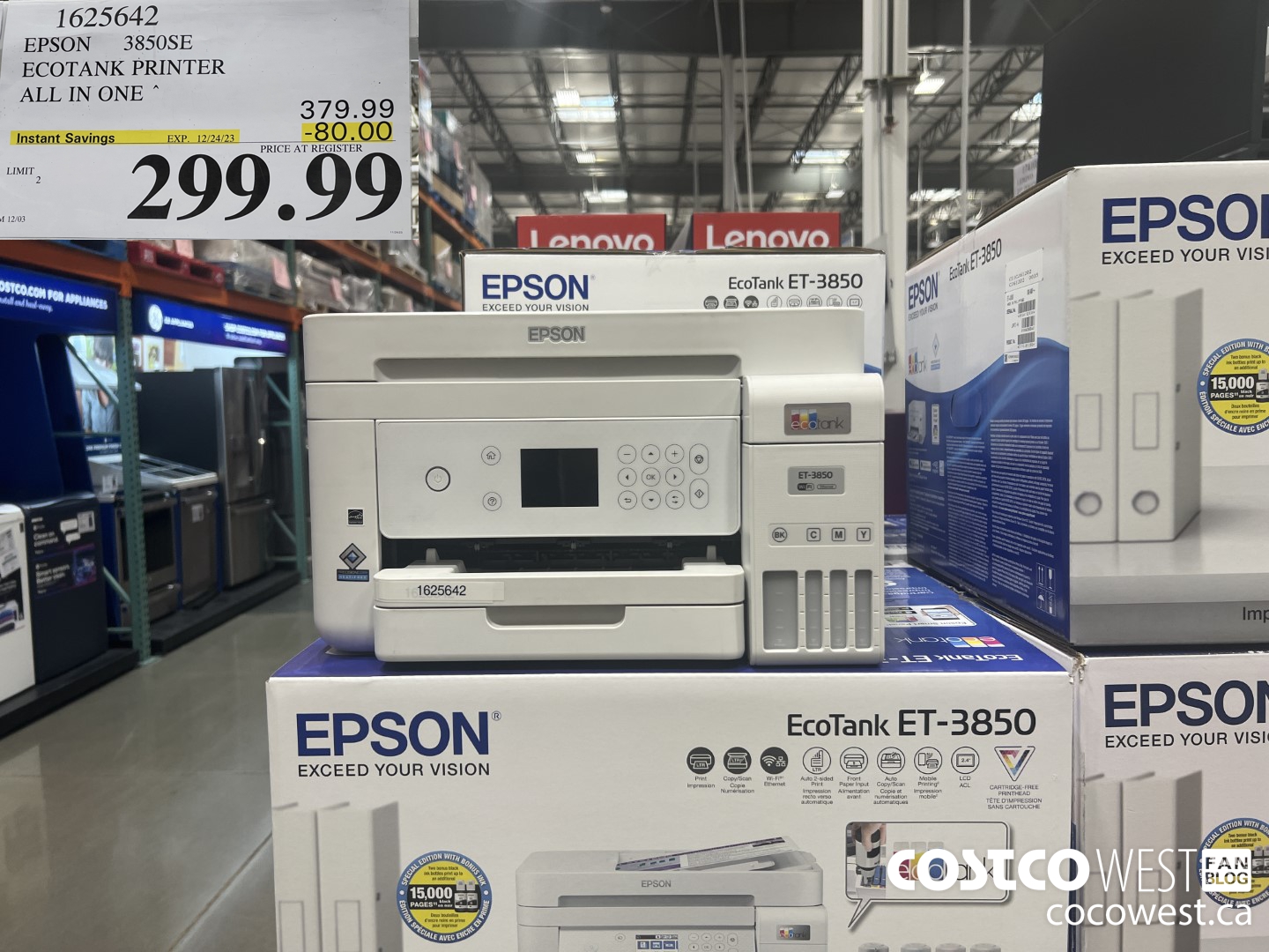 1625642 EPSON 3850SE ECOTANK PRINTER ALL IN ONE ($80.00 INSTANT SAVINGS EXPIRES ON 2023-12-24) $299.99