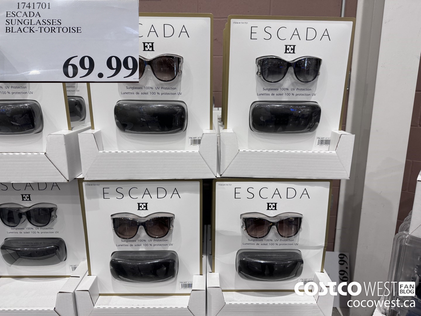 1741701 ESCADA SUNGLASSES BLACK-TURQUOISE $69.99