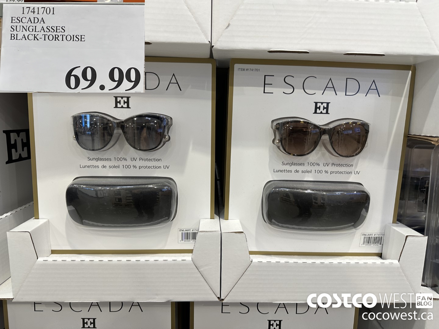 1741701 ESCADA SUNGLASSES BLACK-TURQUOISE $69.99