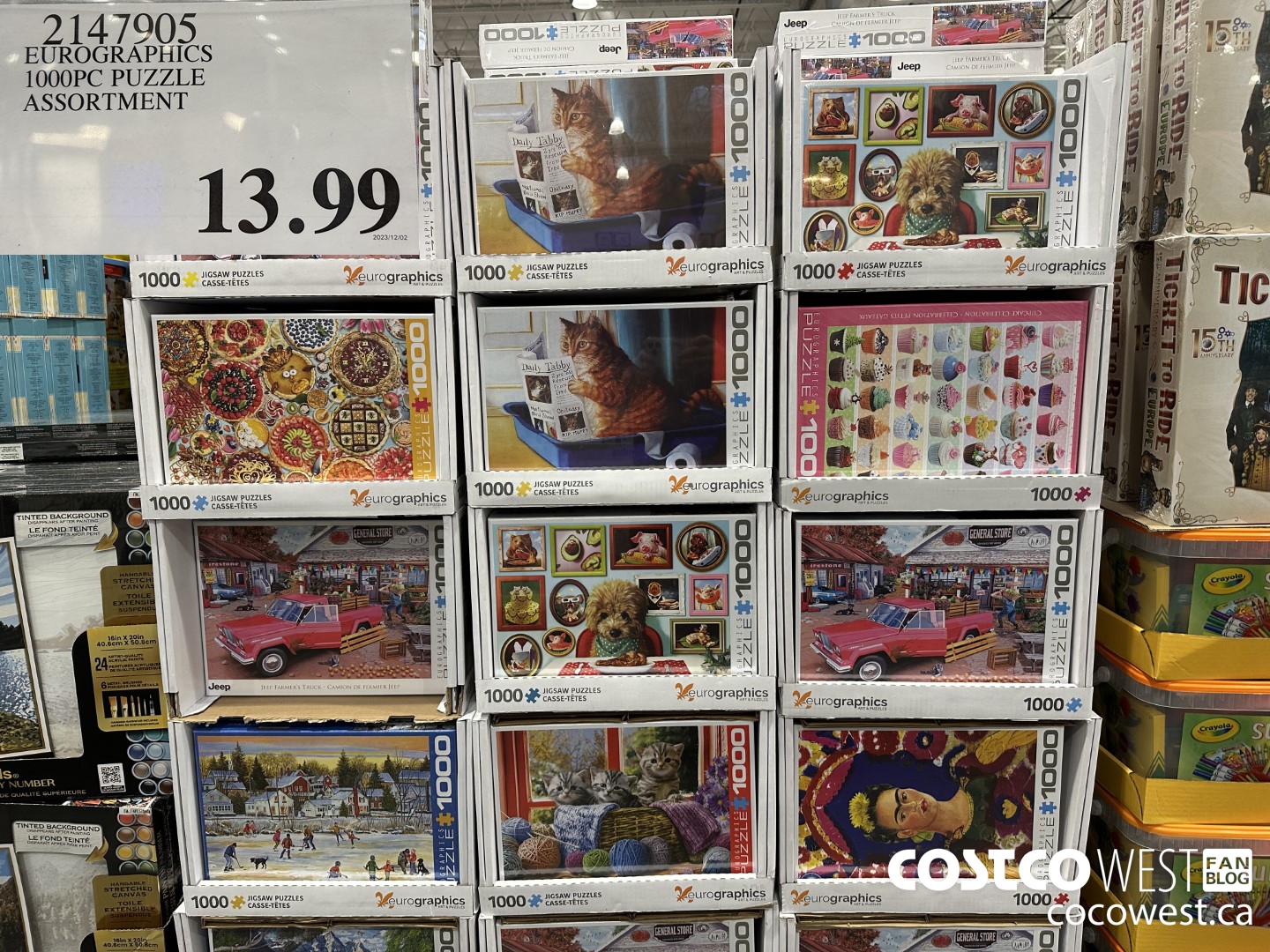 2147905 EUROGRAPHICS 1000PC PUZZLE ASSORTMENT $13.99