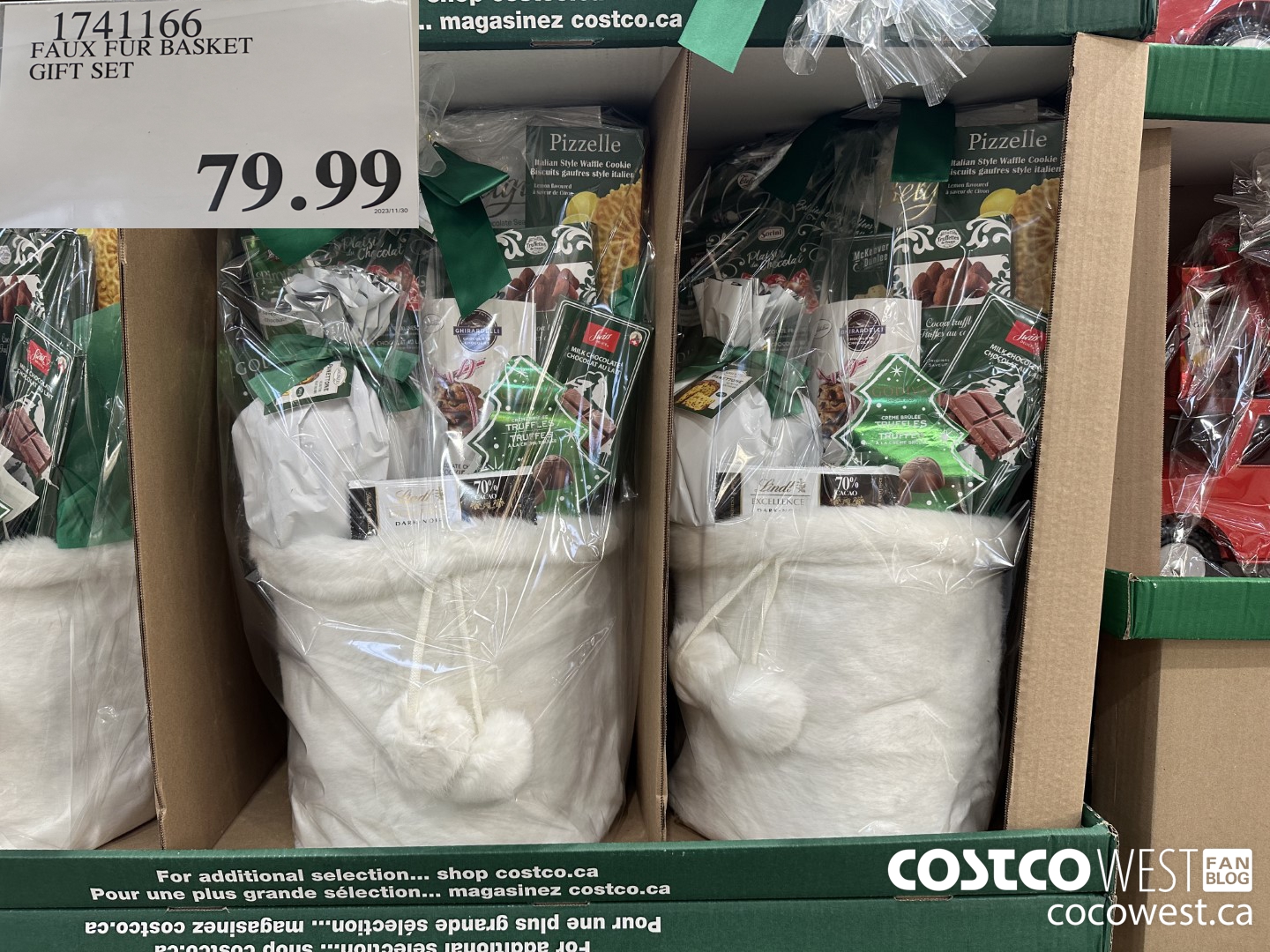 1741166 FAUX FUR BASKET GIFT SET $79.99