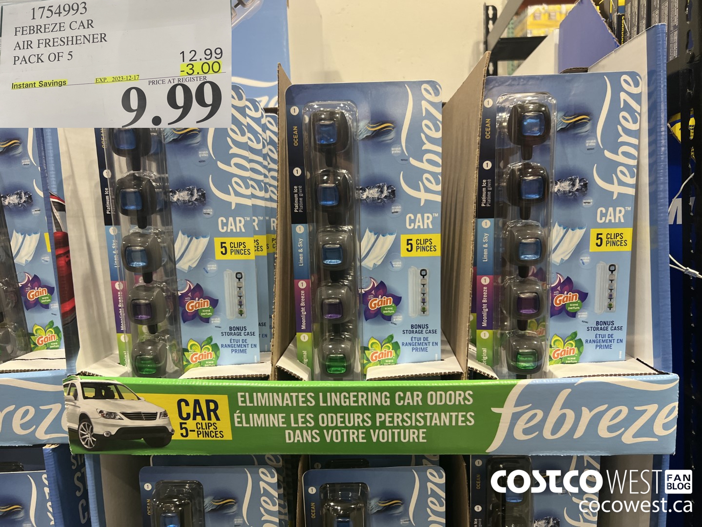 1754993 FEBREEZE CAR AIR FRESHENER PACK OF 5 ($3.00 INSTANT SAVINGS EXPIRES ON 2023-12-17) $9.99