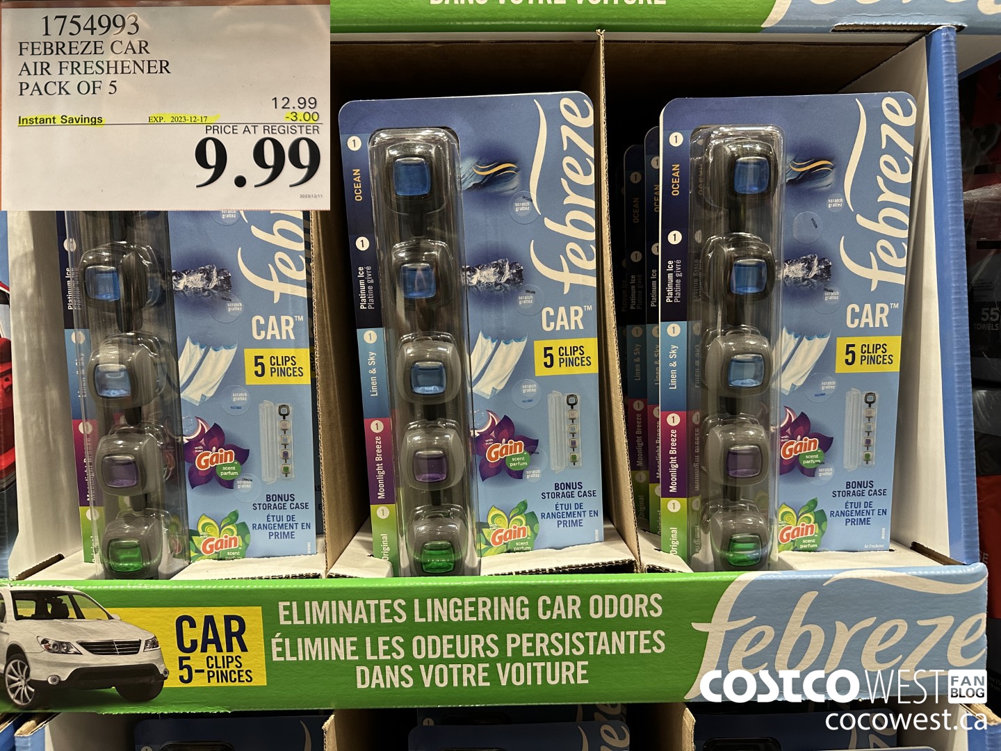 1754993 FEBREEZE CAR AIR FRESHENER PACK OF 5 ($3.00 INSTANT SAVINGS EXPIRES ON 2023-12-17) $9.99
