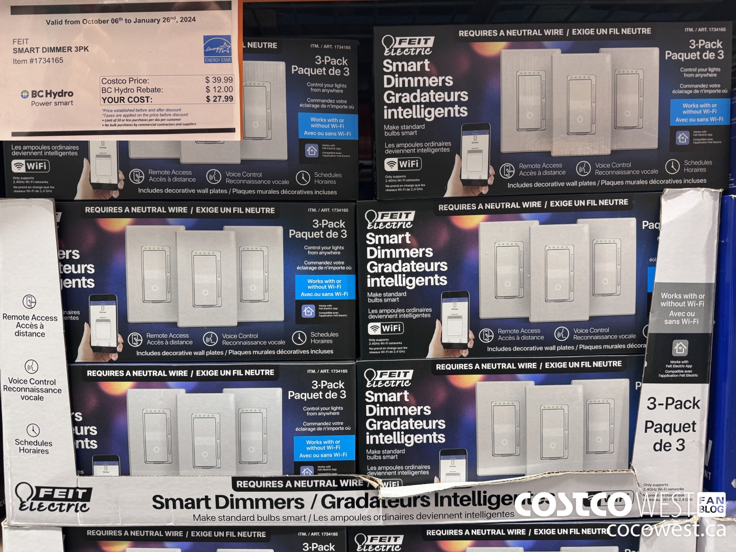 1734165 FEIT SMART DIMMER 3PK ($12.00 INSTANT SAVINGS EXPIRES ON 2024-01-26) $27.99