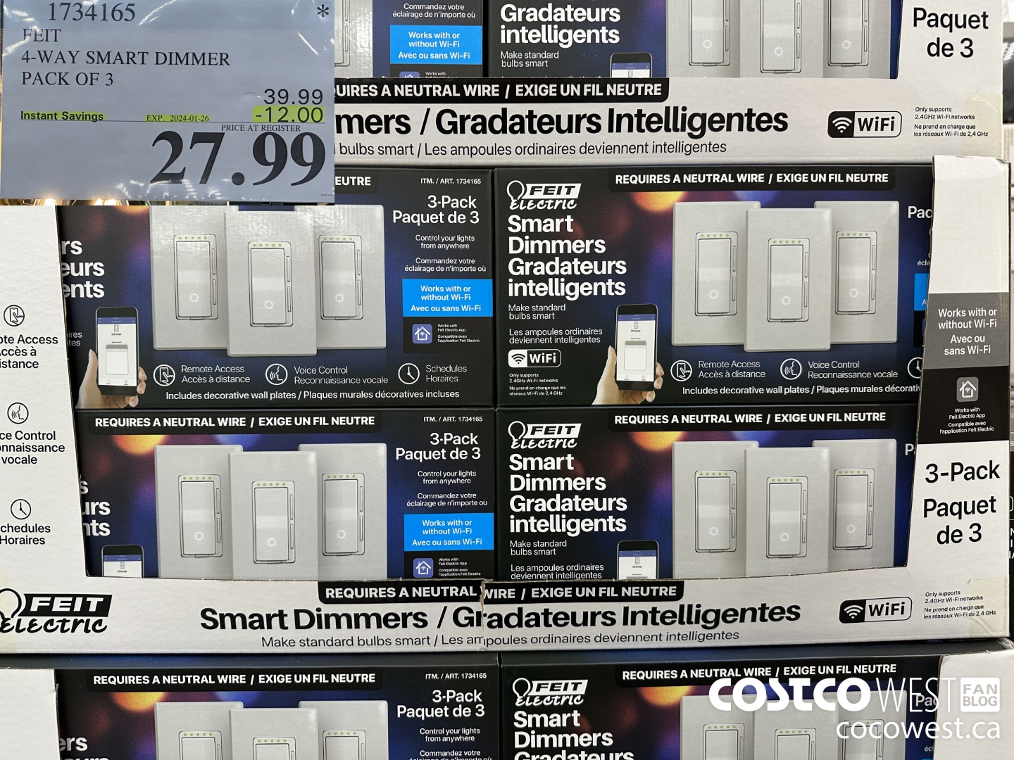 1734165 FEIT SMART DIMMER 3PK ($12.00 INSTANT SAVINGS EXPIRES ON 2024-01-26) $27.99