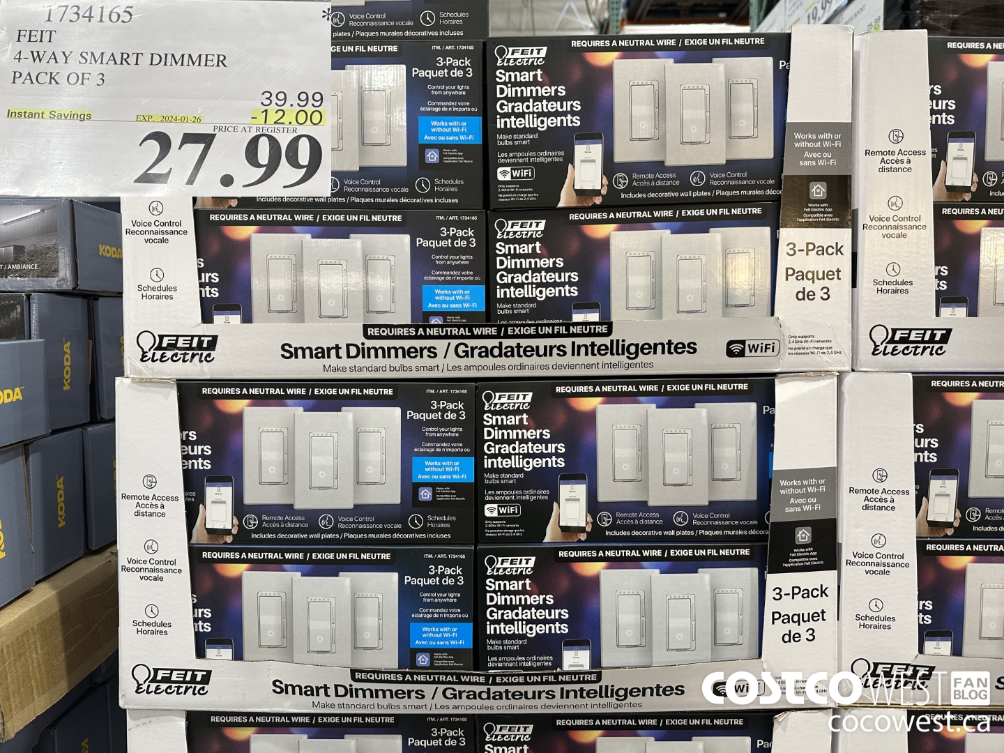 1734165 FEIT SMART DIMMER 3PK ($12.00 INSTANT SAVINGS EXPIRES ON 2024-01-26) $27.99